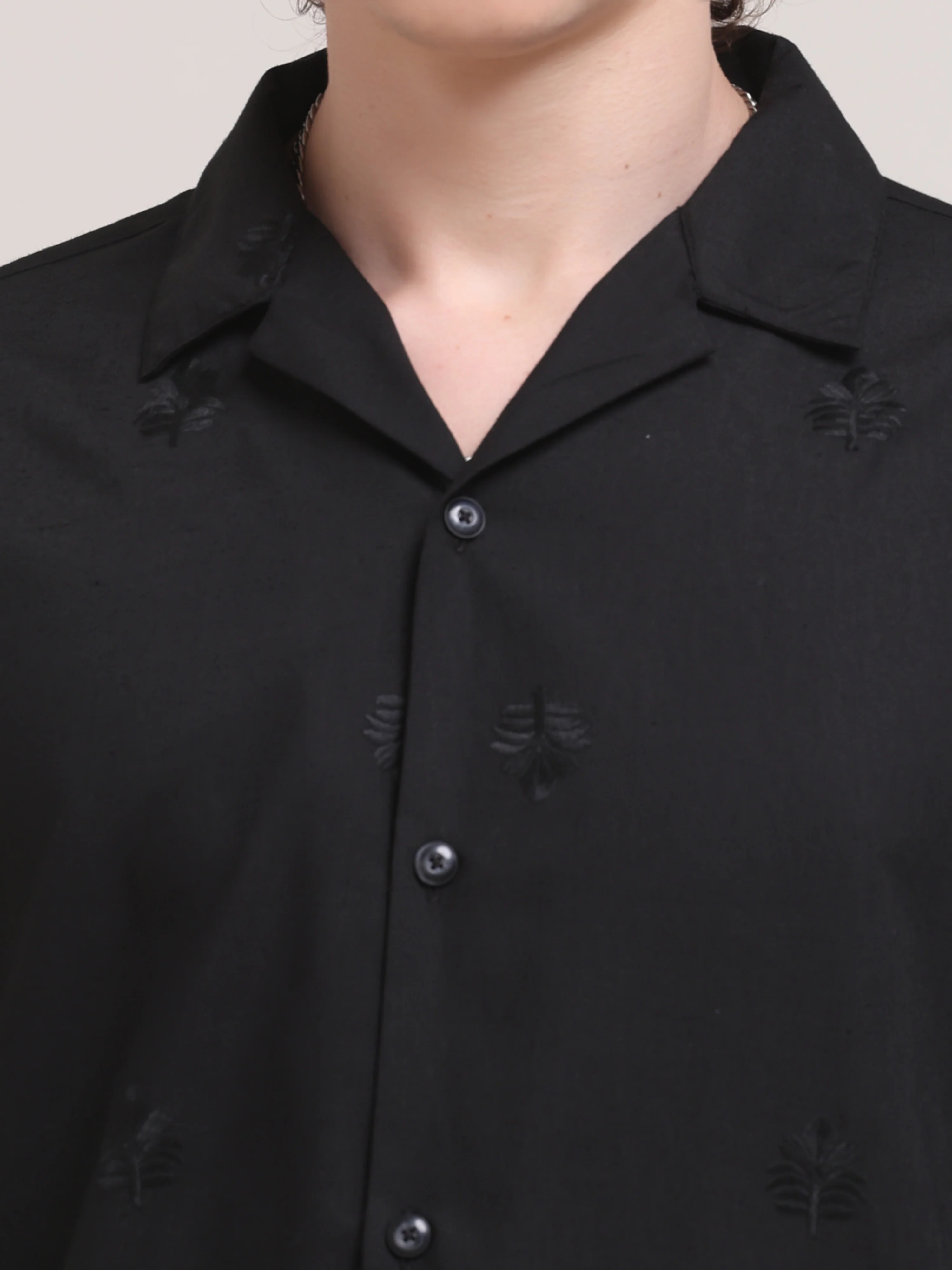 Ethal Embroidered Shirt- Black - Image 2