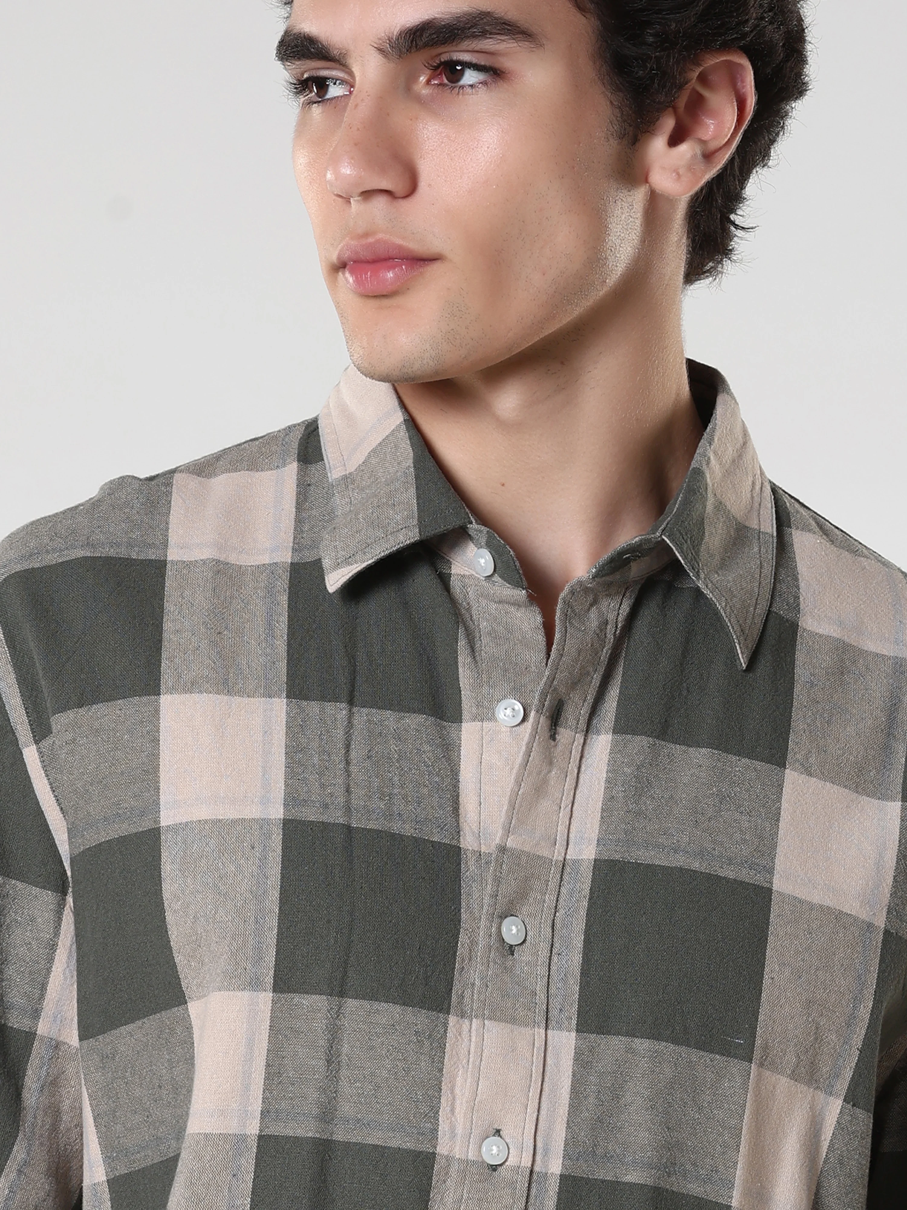 Ambar - Checkered Regular Shirt -Green - Image 2