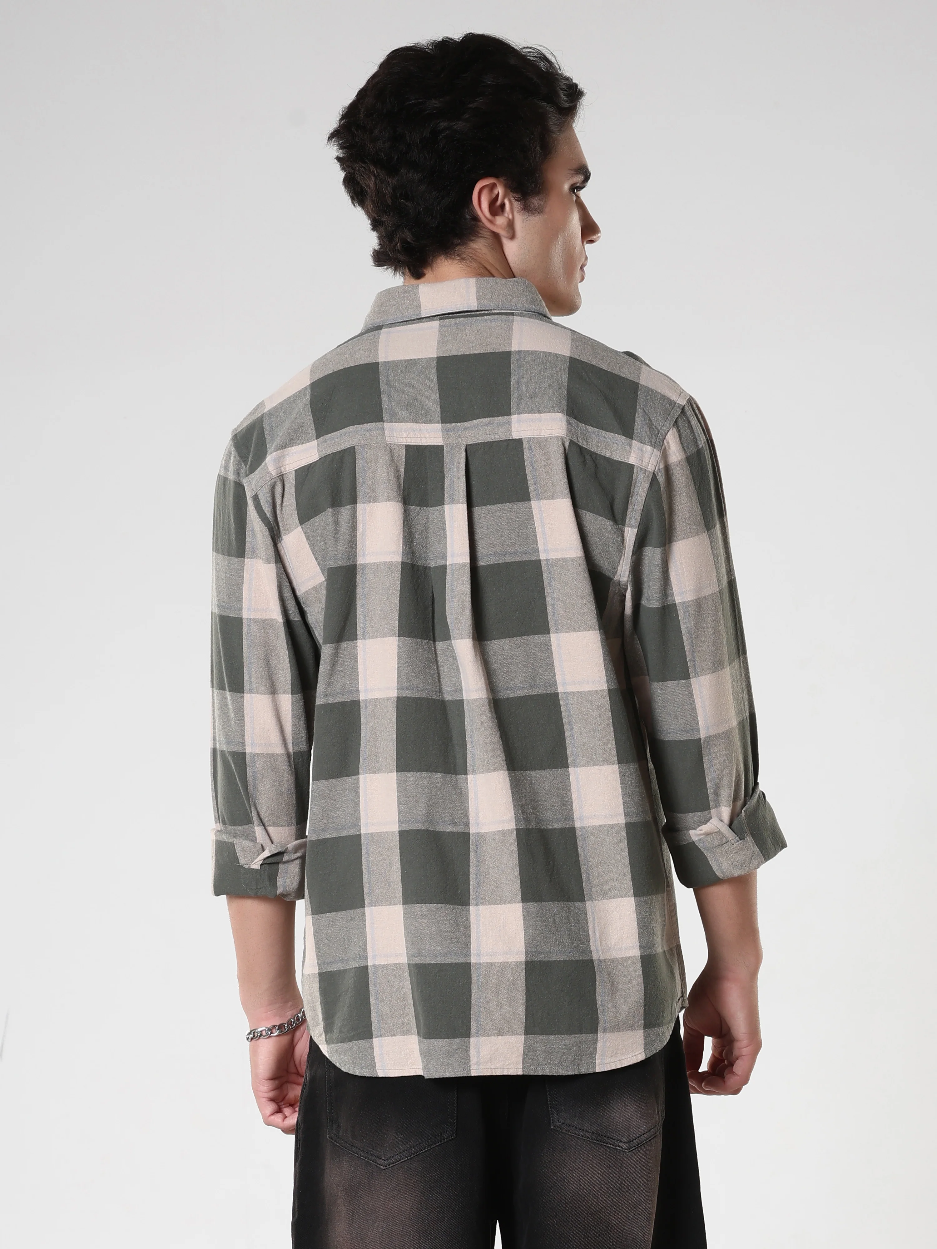 Ambar - Checkered Regular Shirt -Green - Image 6