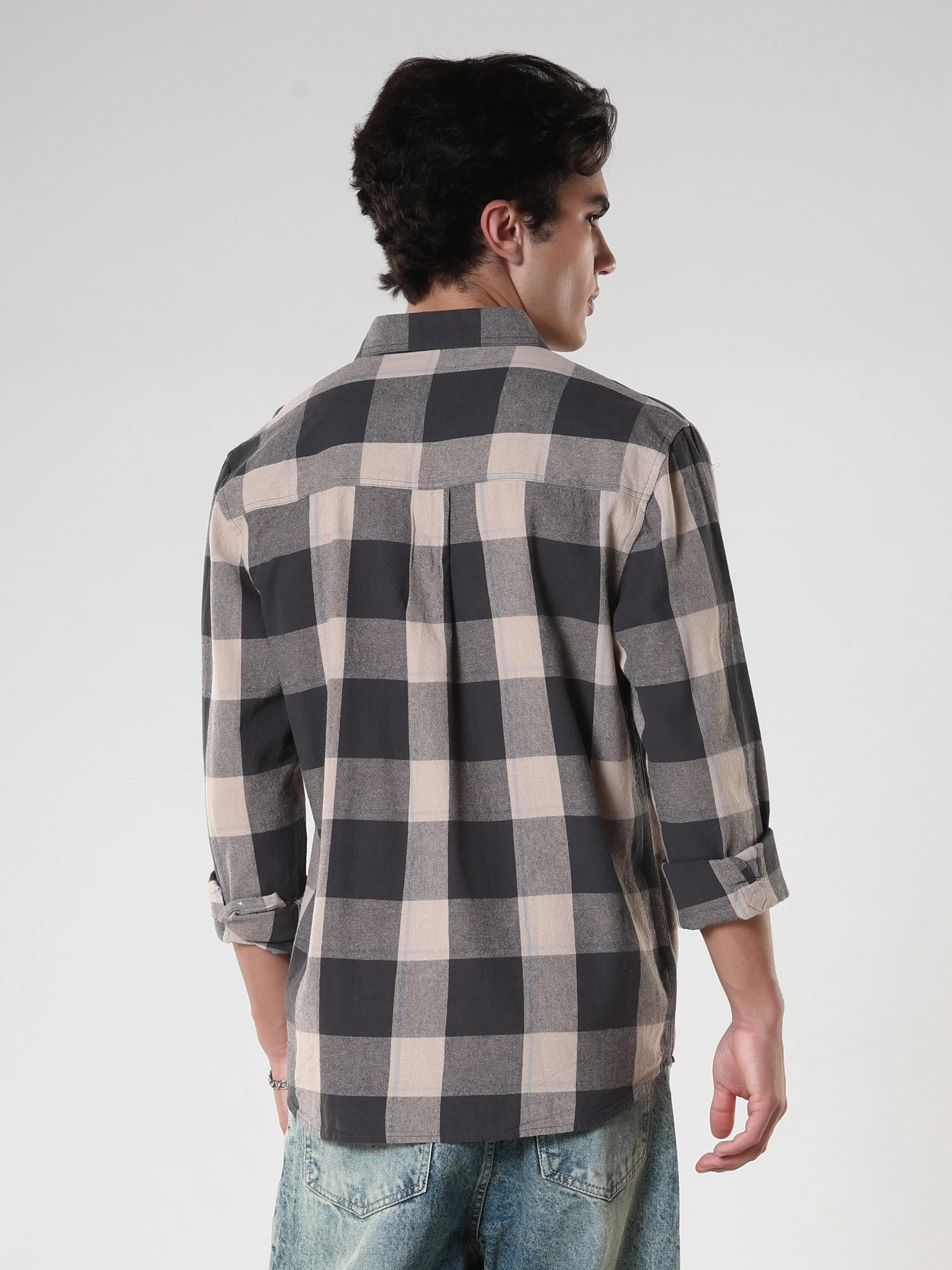 Ambar - Checkered Regular Shirt - Black - Image 5