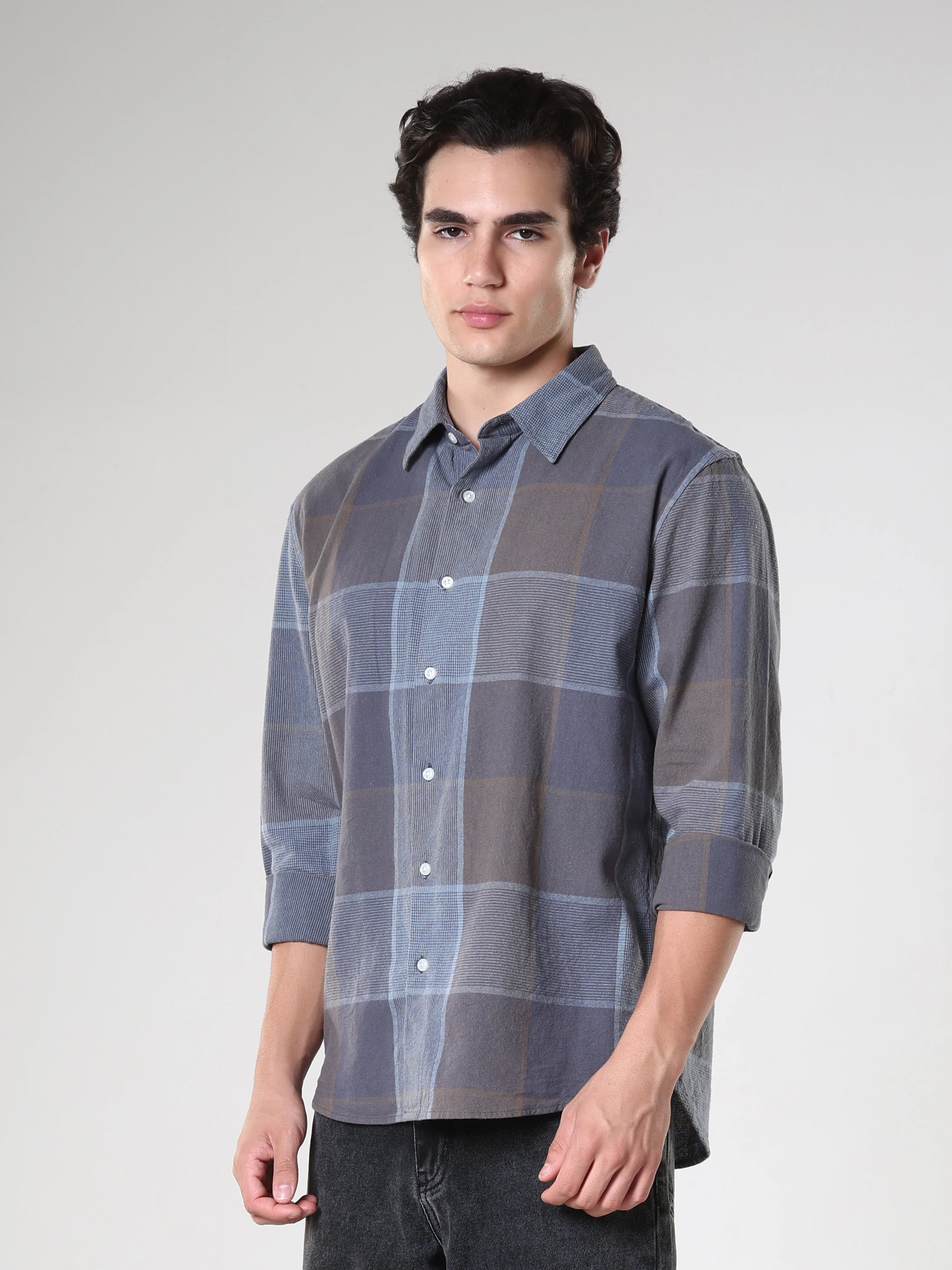 Axel - Checkered Regular Shirt - Cement - Image 2