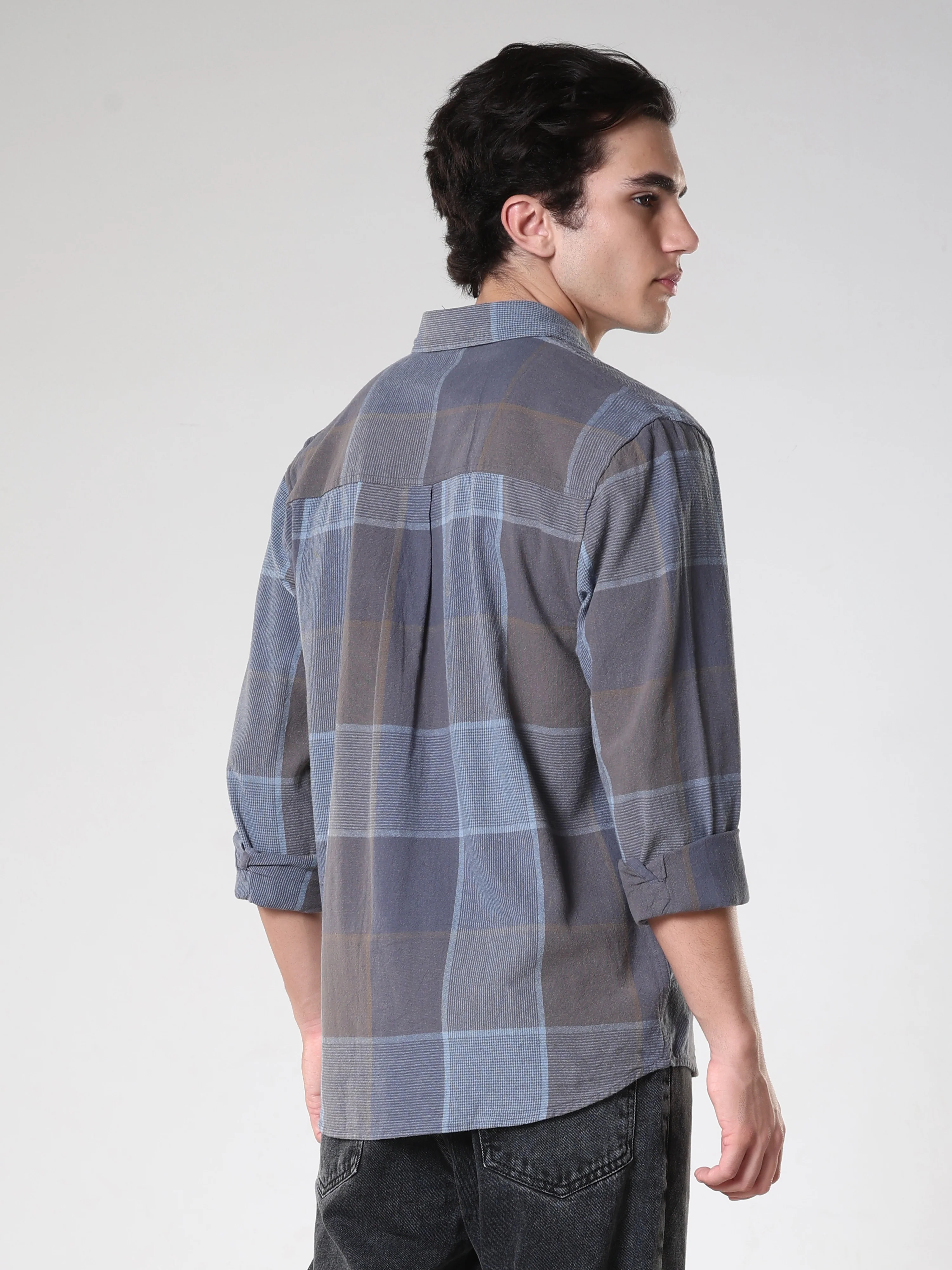 Axel - Checkered Regular Shirt - Cement - Image 4