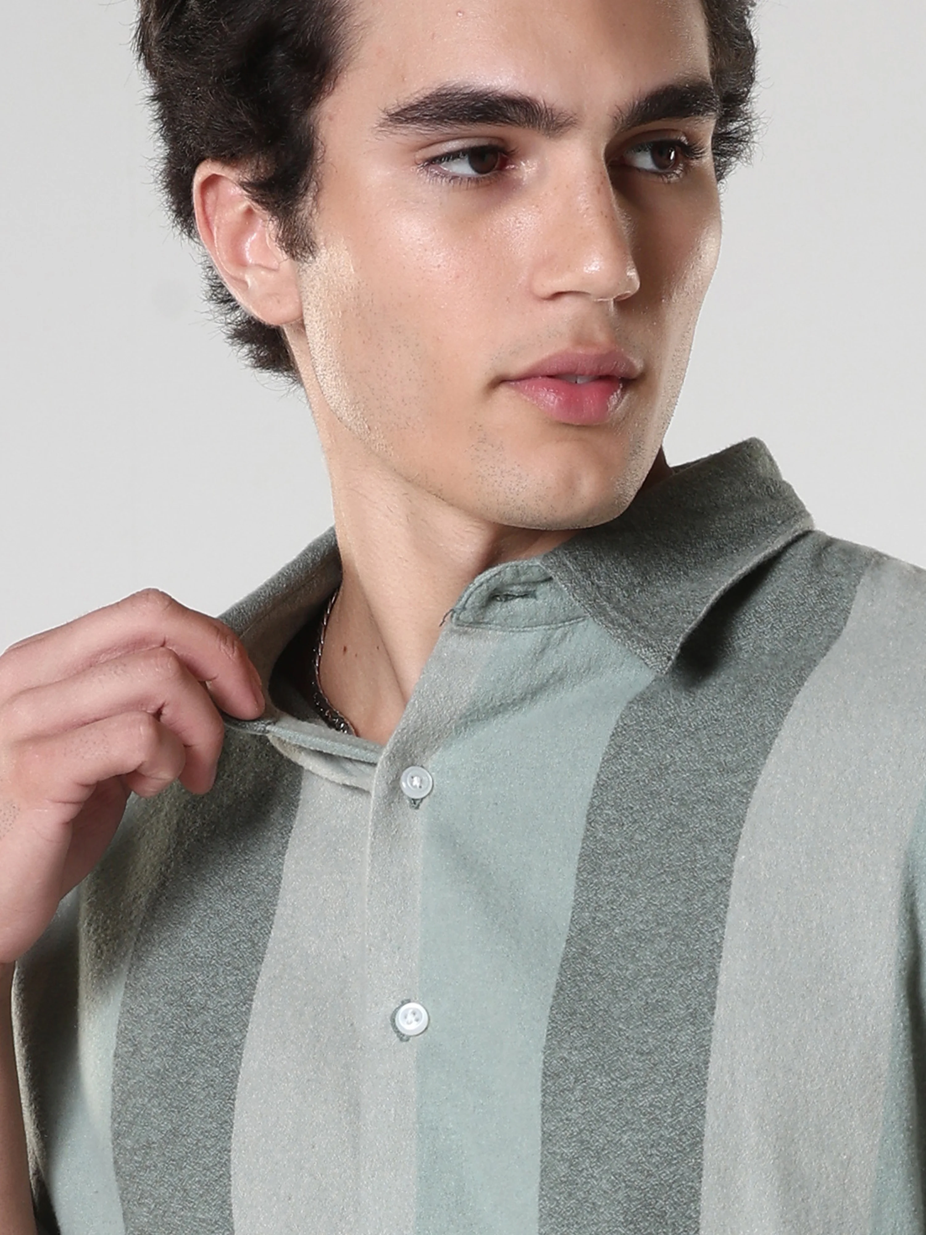 Ambuel - Striped Regular Shirt - Green - Image 2