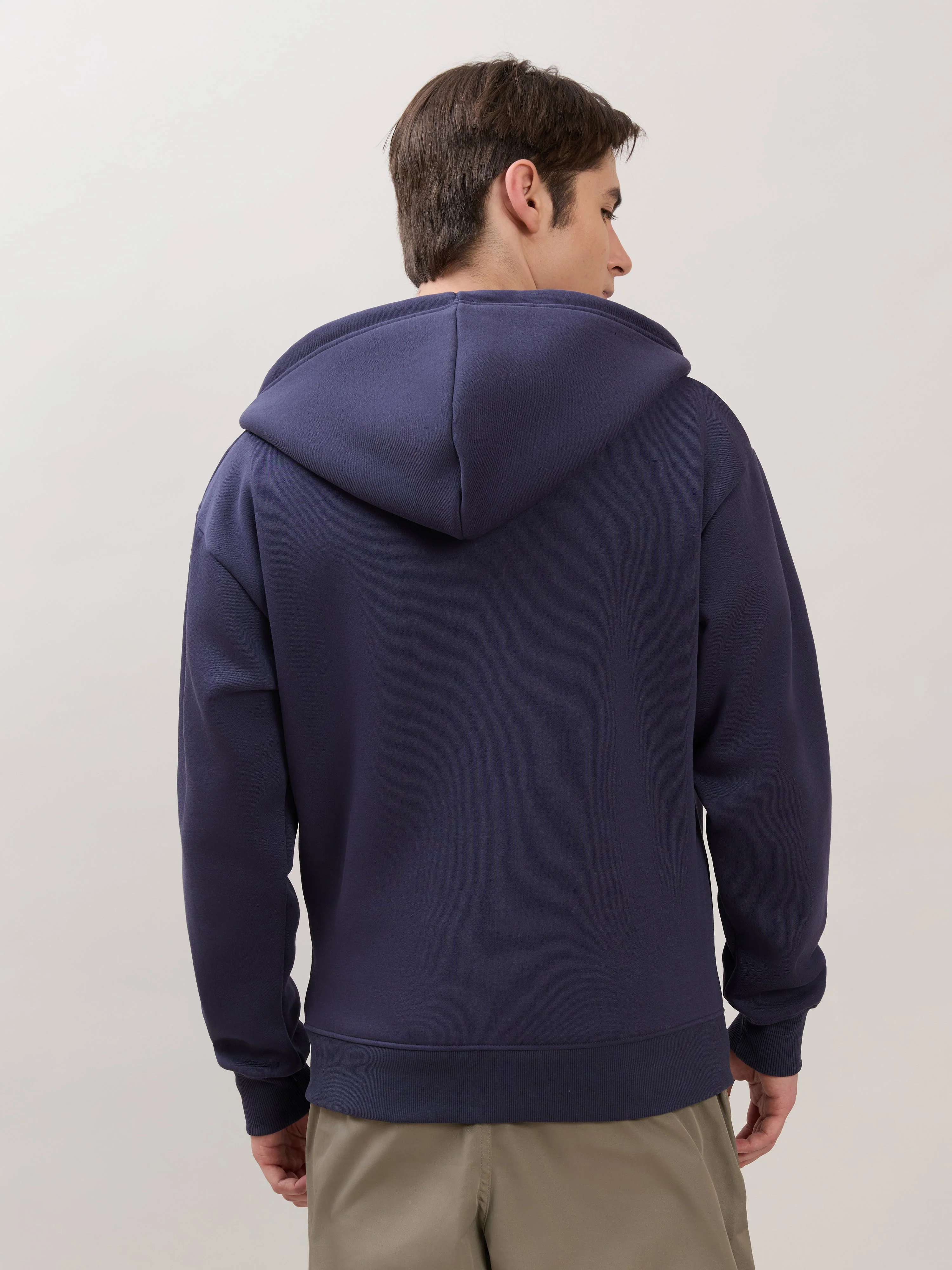 Apex - Relaxed Fit Printed Zipper Hoodies - Blue - Image 6