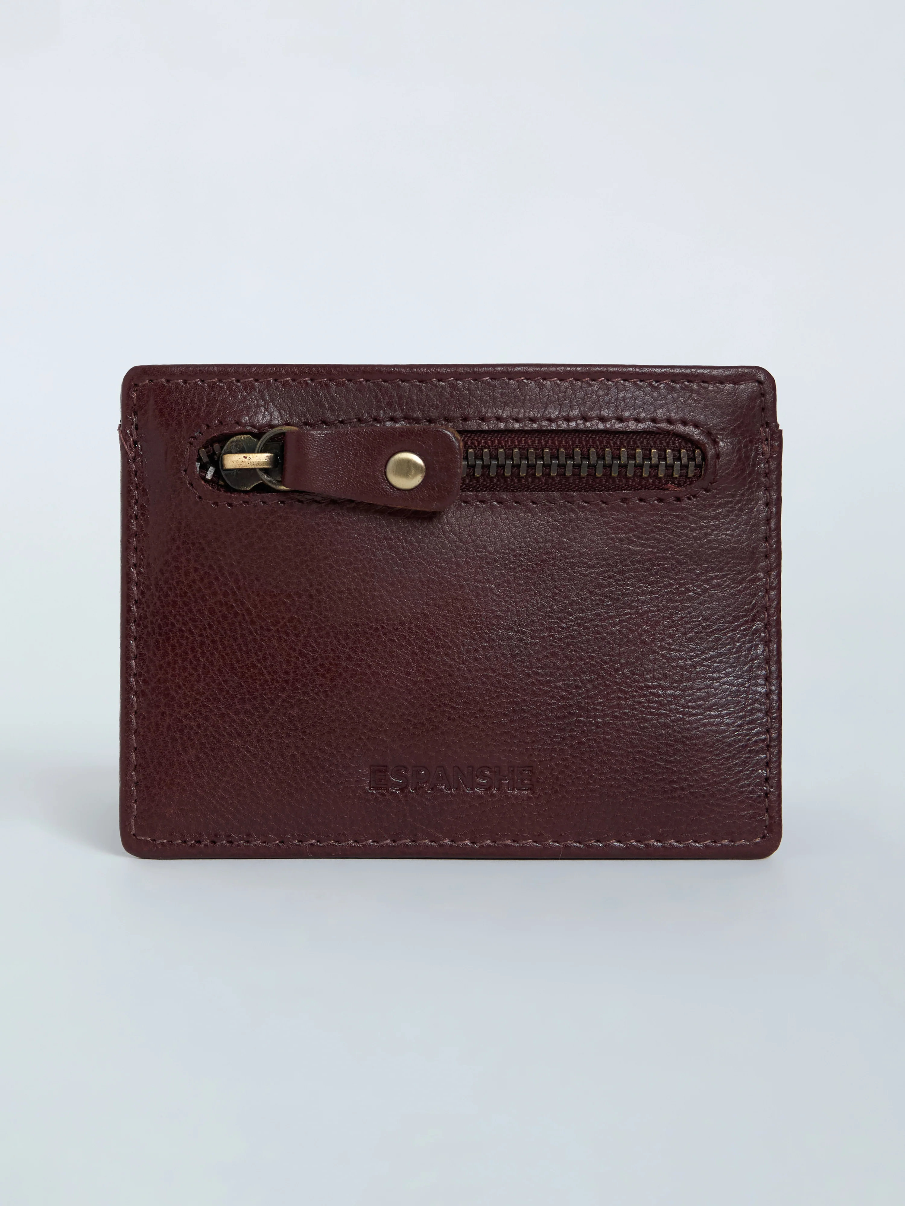 Arctic-9 - Card Holder Leather Zip Wallet - Cherry Red
