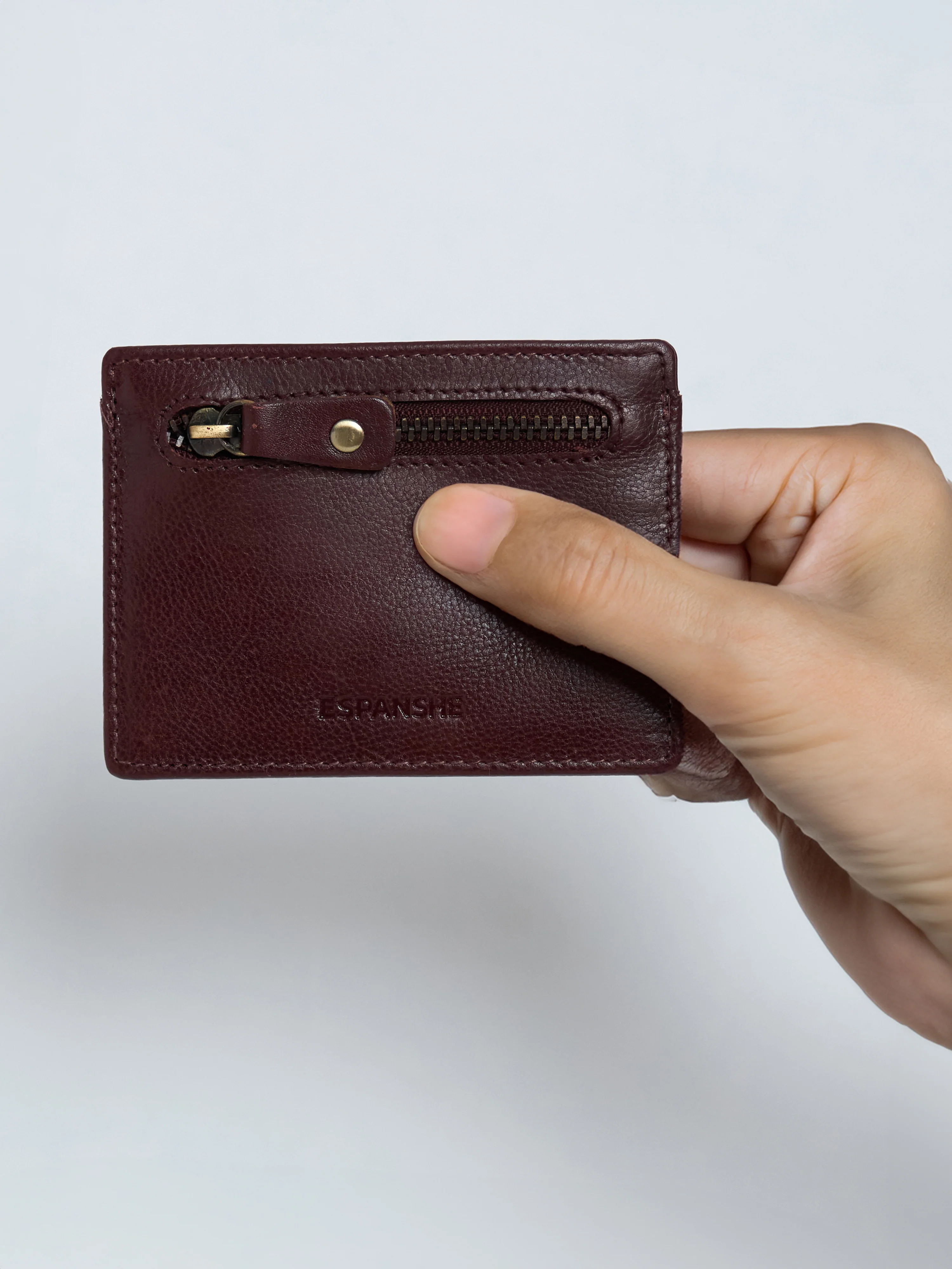Arctic-9 - Card Holder Leather Zip Wallet - Cherry Red - Image 4