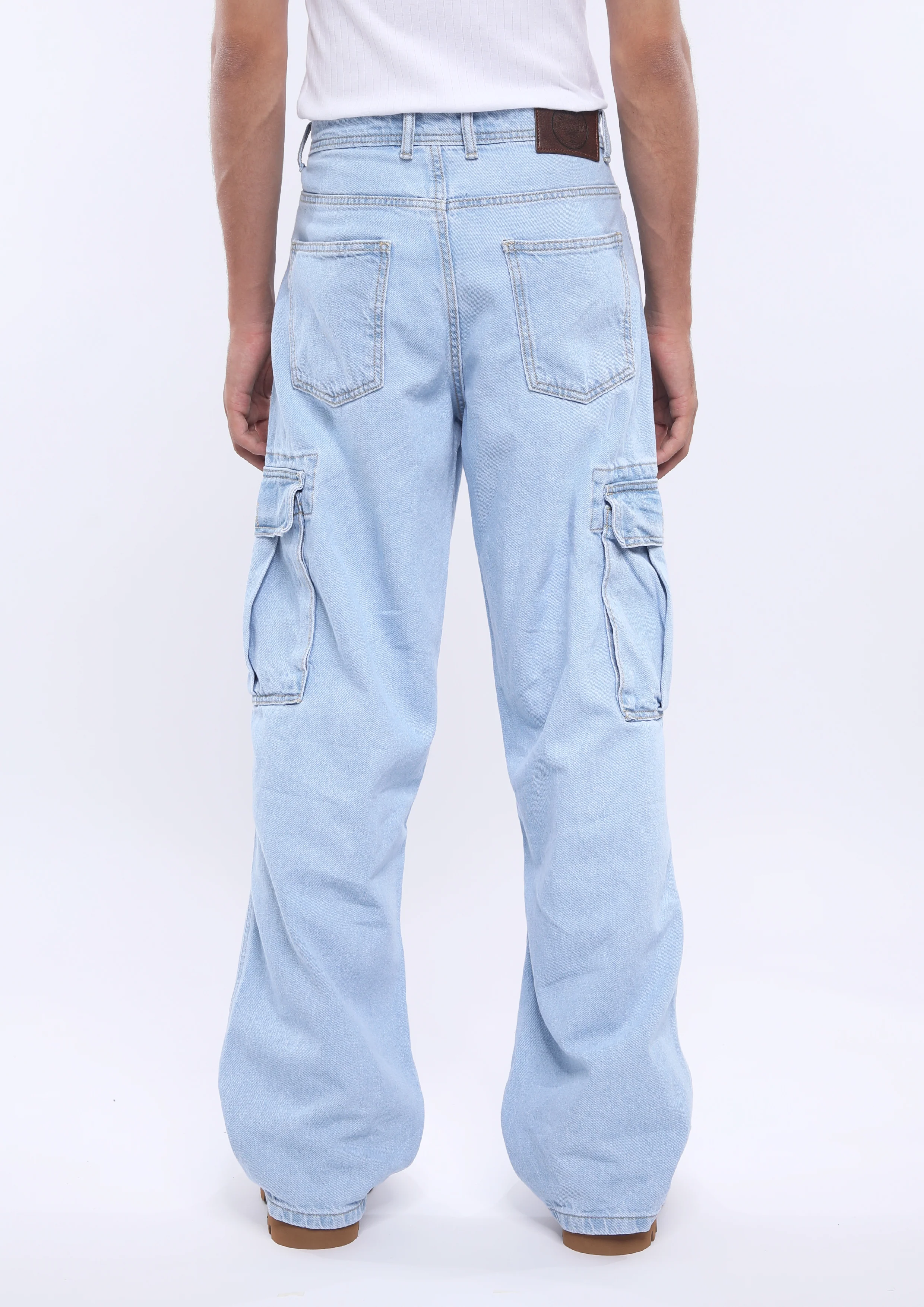 Arlo - Loose Cargo Jeans - Light Blue - Image 4