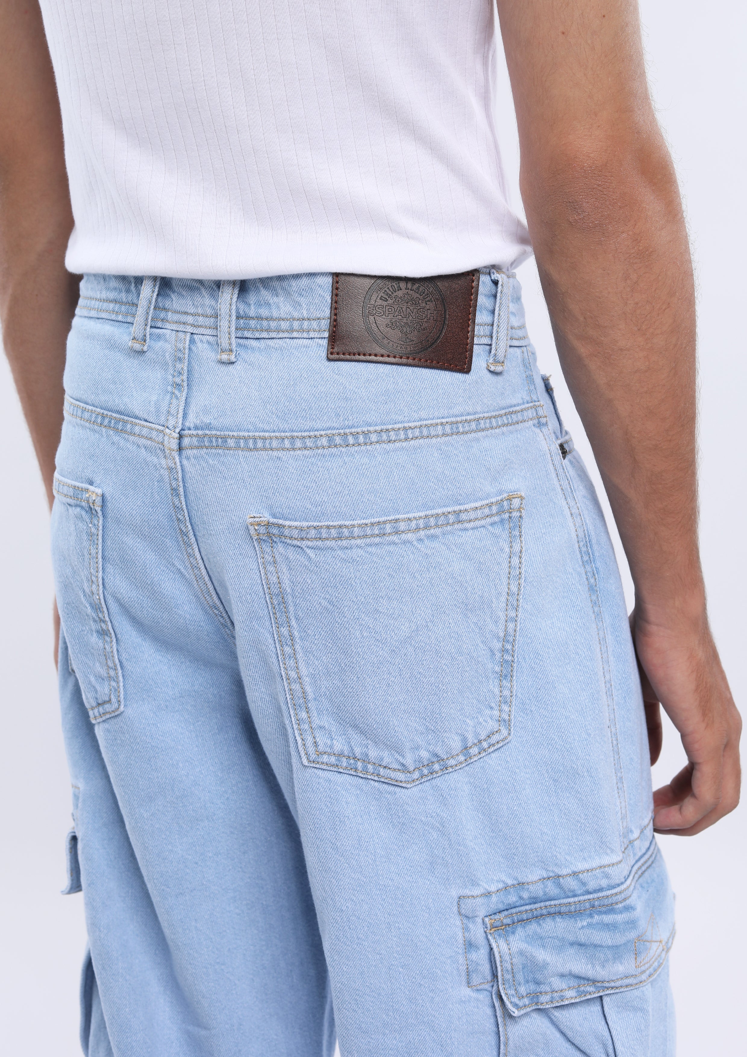 Arlo - Loose Cargo Jeans - Light Blue - Image 5