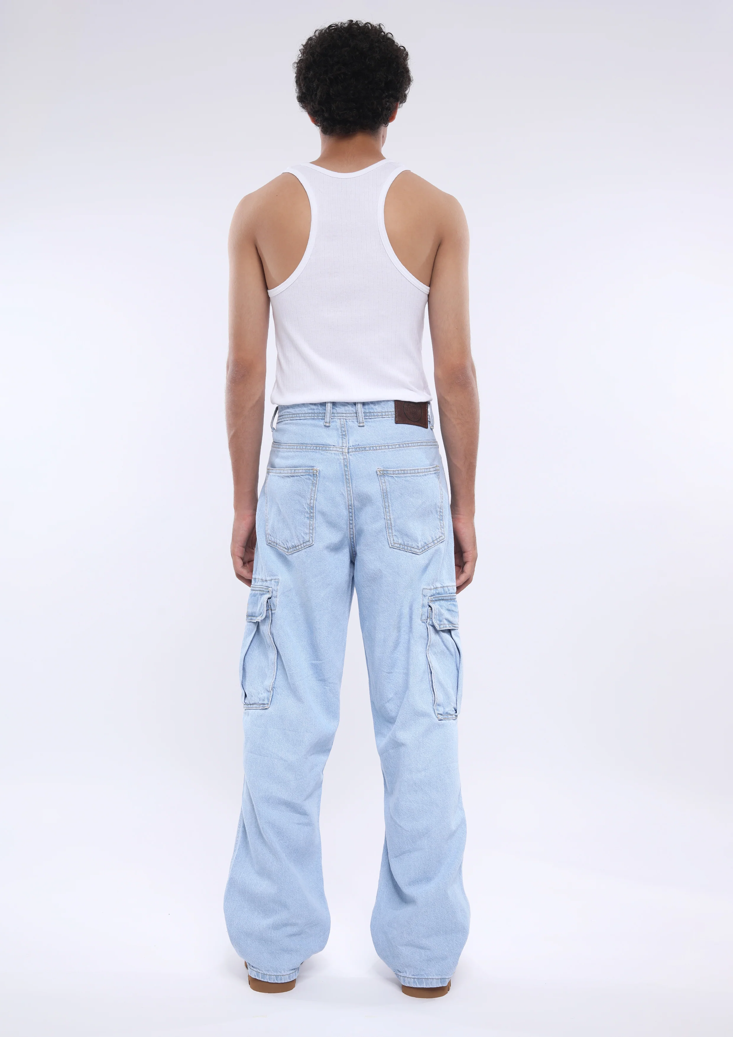 Arlo - Loose Cargo Jeans - Light Blue - Image 7