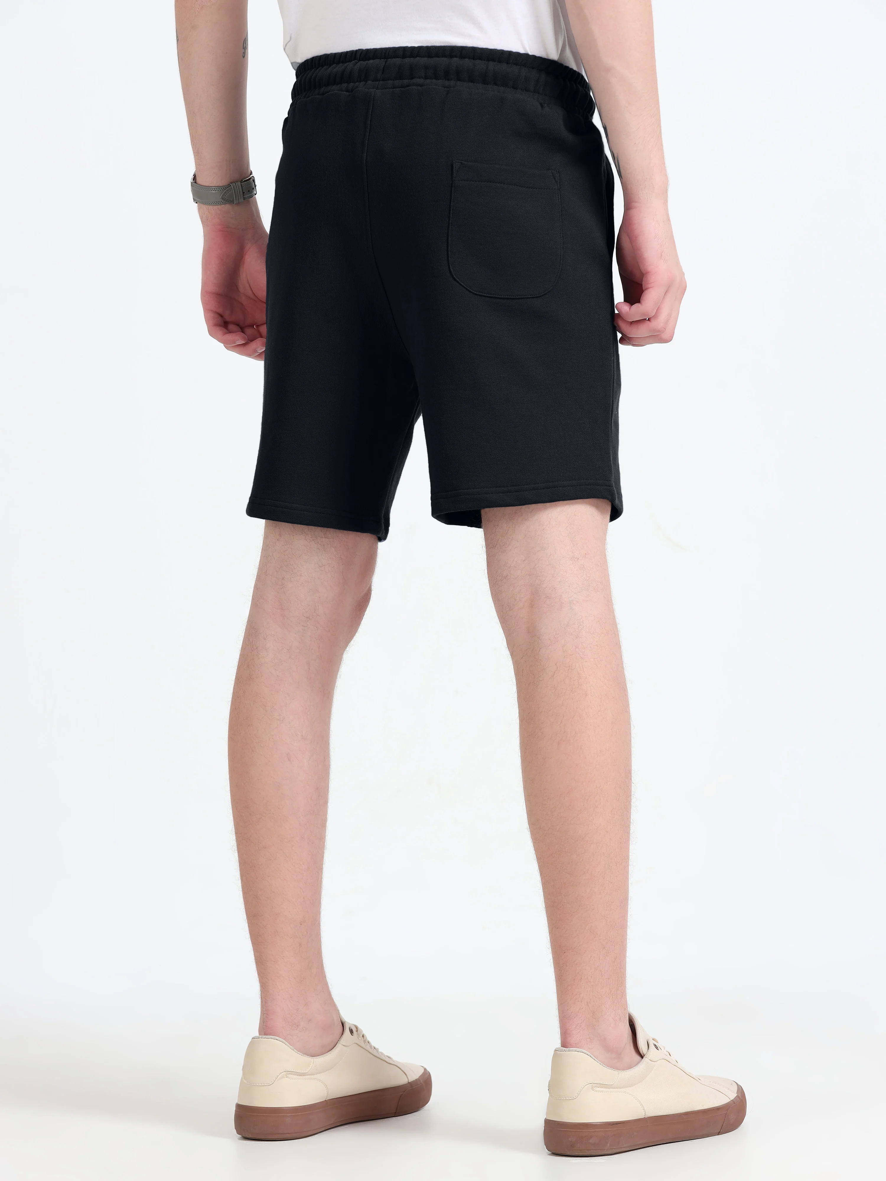 Asheran - Plain Cotton Shorts - Black - Image 6
