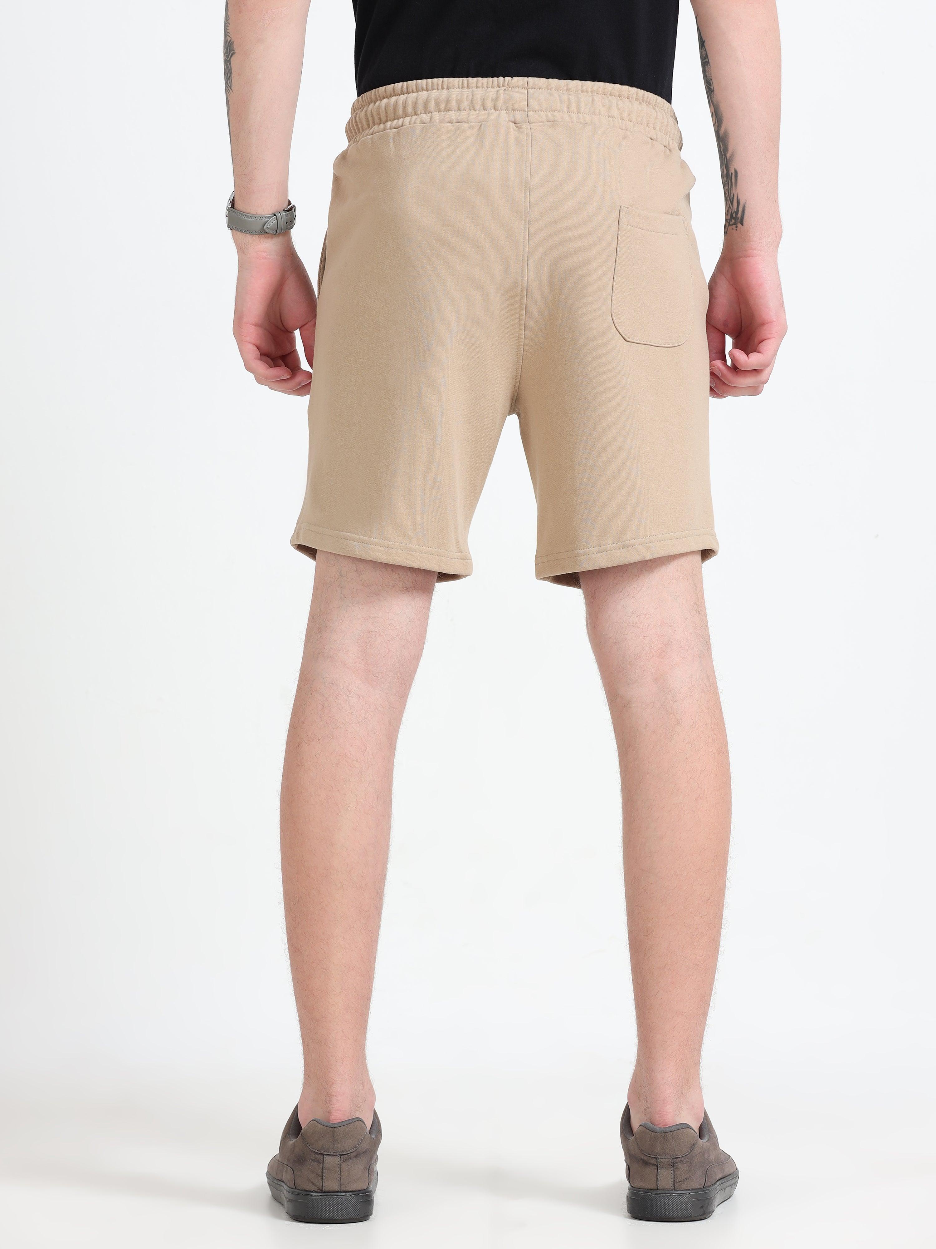 Asheran - Plain Cotton Shorts - Khaki - Image 7