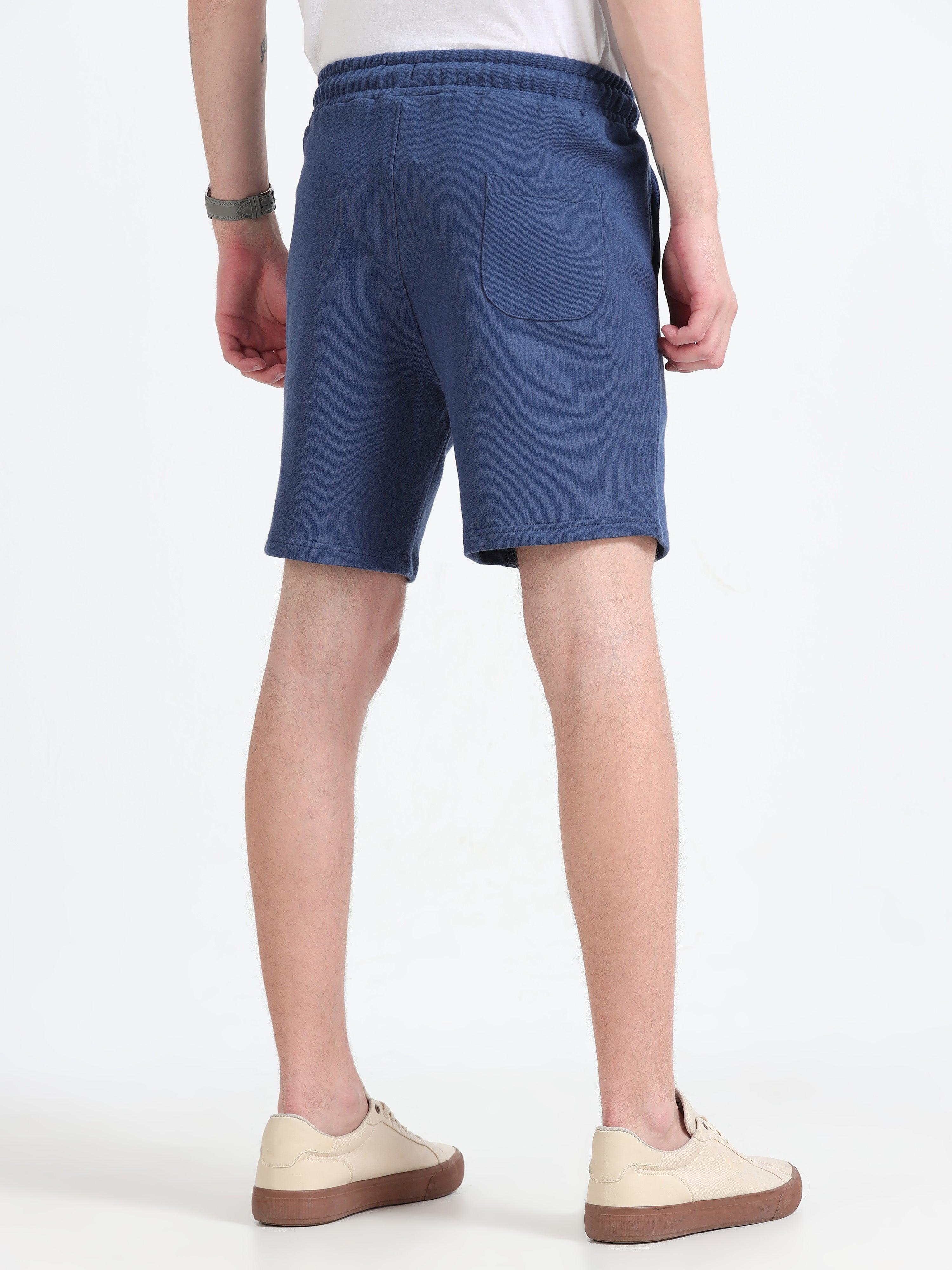 Asheran - Plain Cotton Shorts - Navy Blue - Image 7
