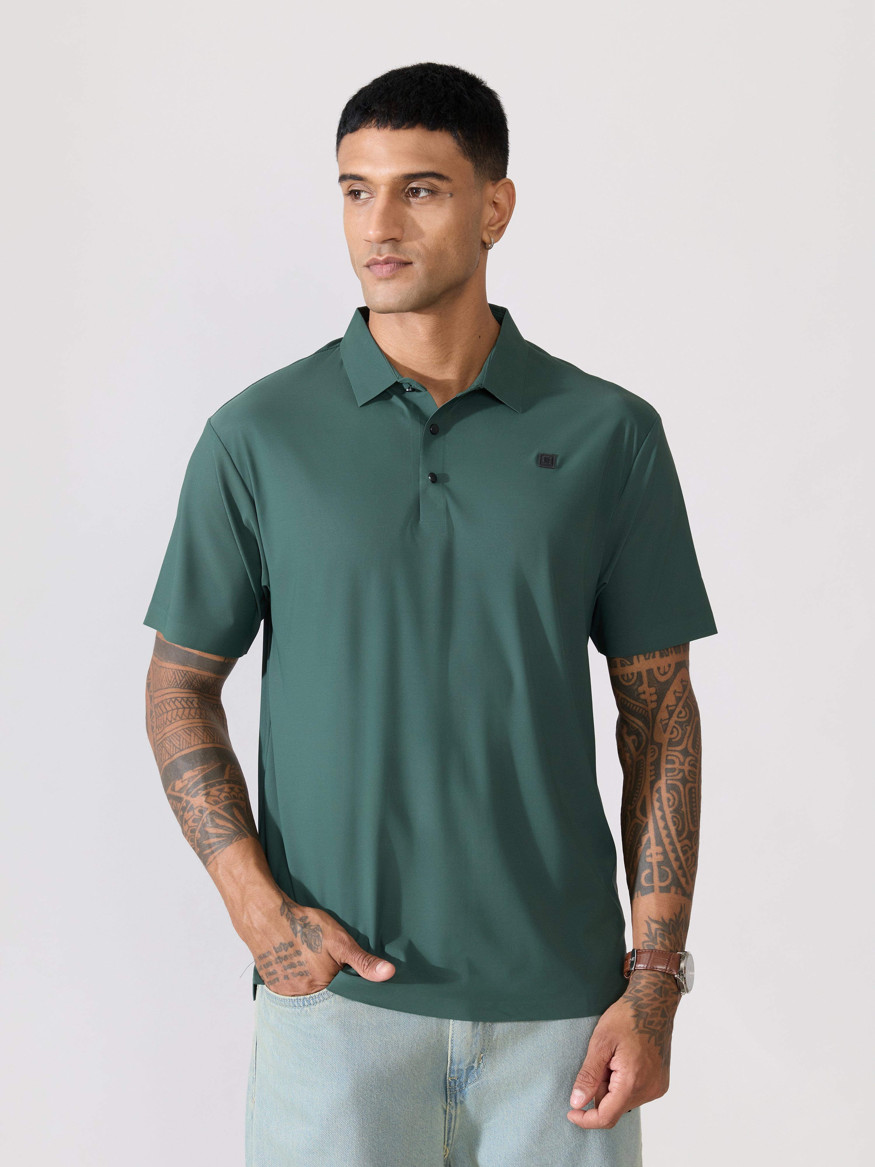 Balance - Regular Fit Polo T-Shirt - Dark Green - Image 2
