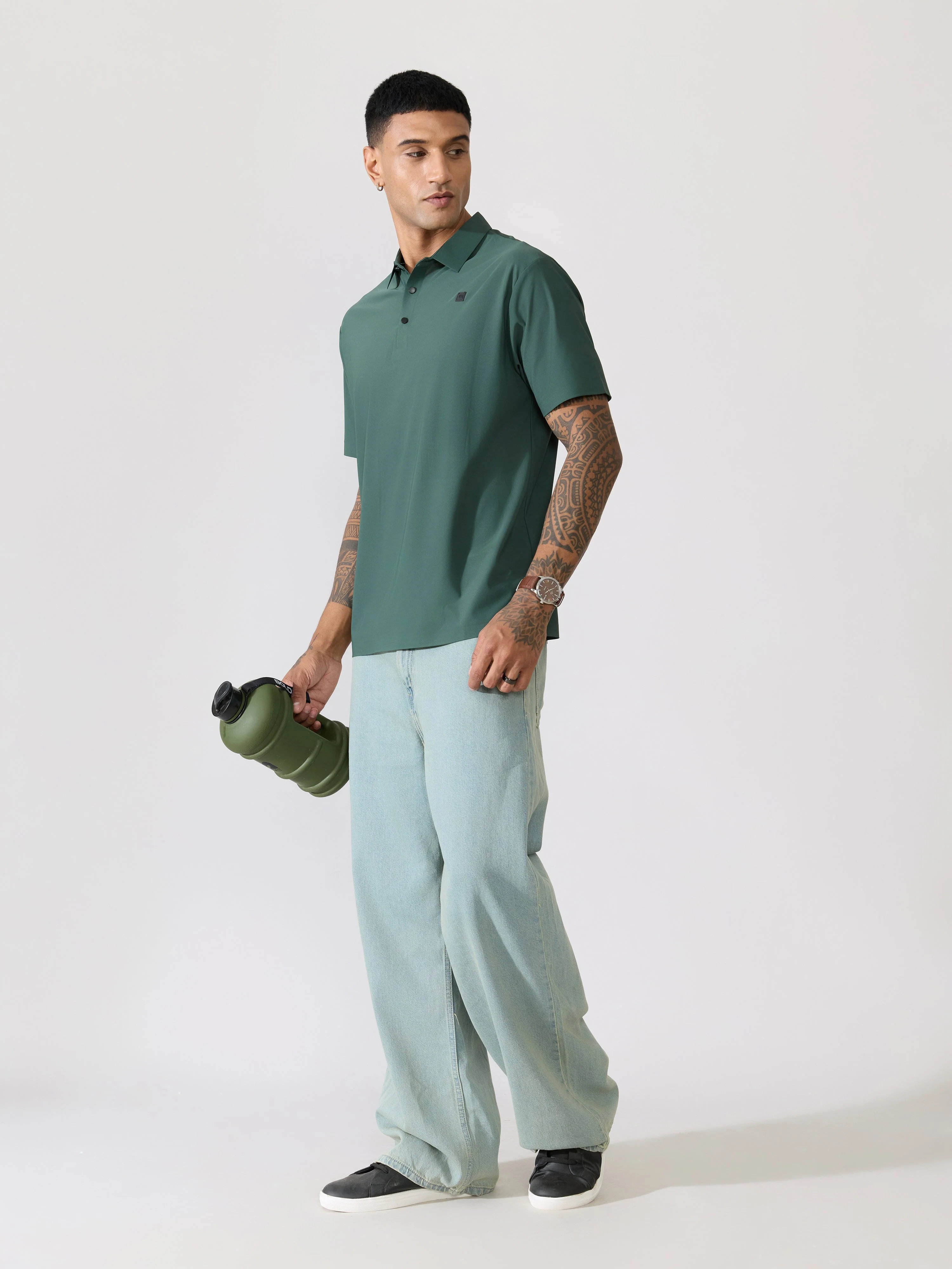 Balance - Regular Fit Polo T-Shirt - Dark Green - Image 4