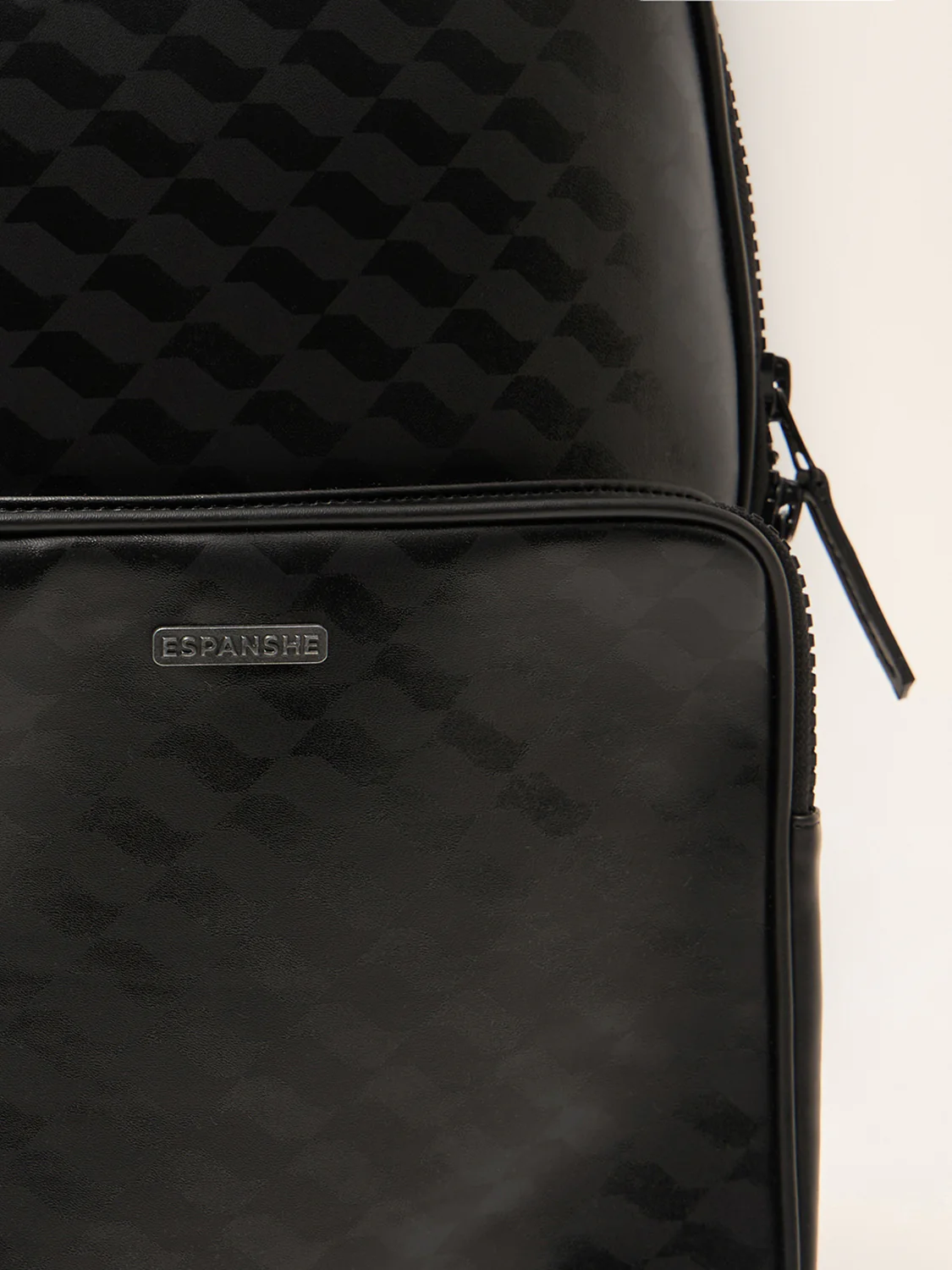 Blair - Black Monogram Leather Backpack - Image 3