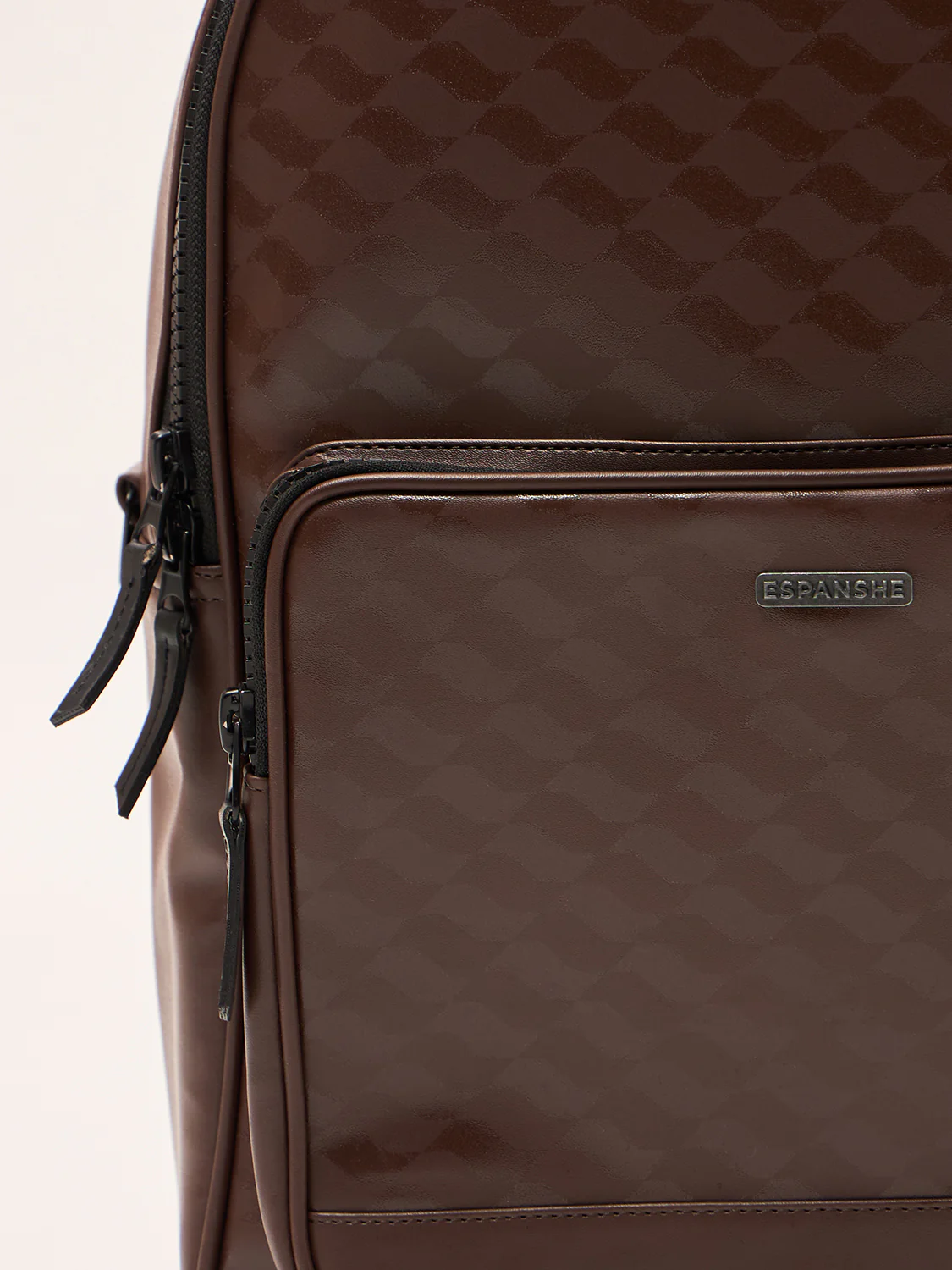 Blair - Brown Monogram Leather Backpack - Image 4