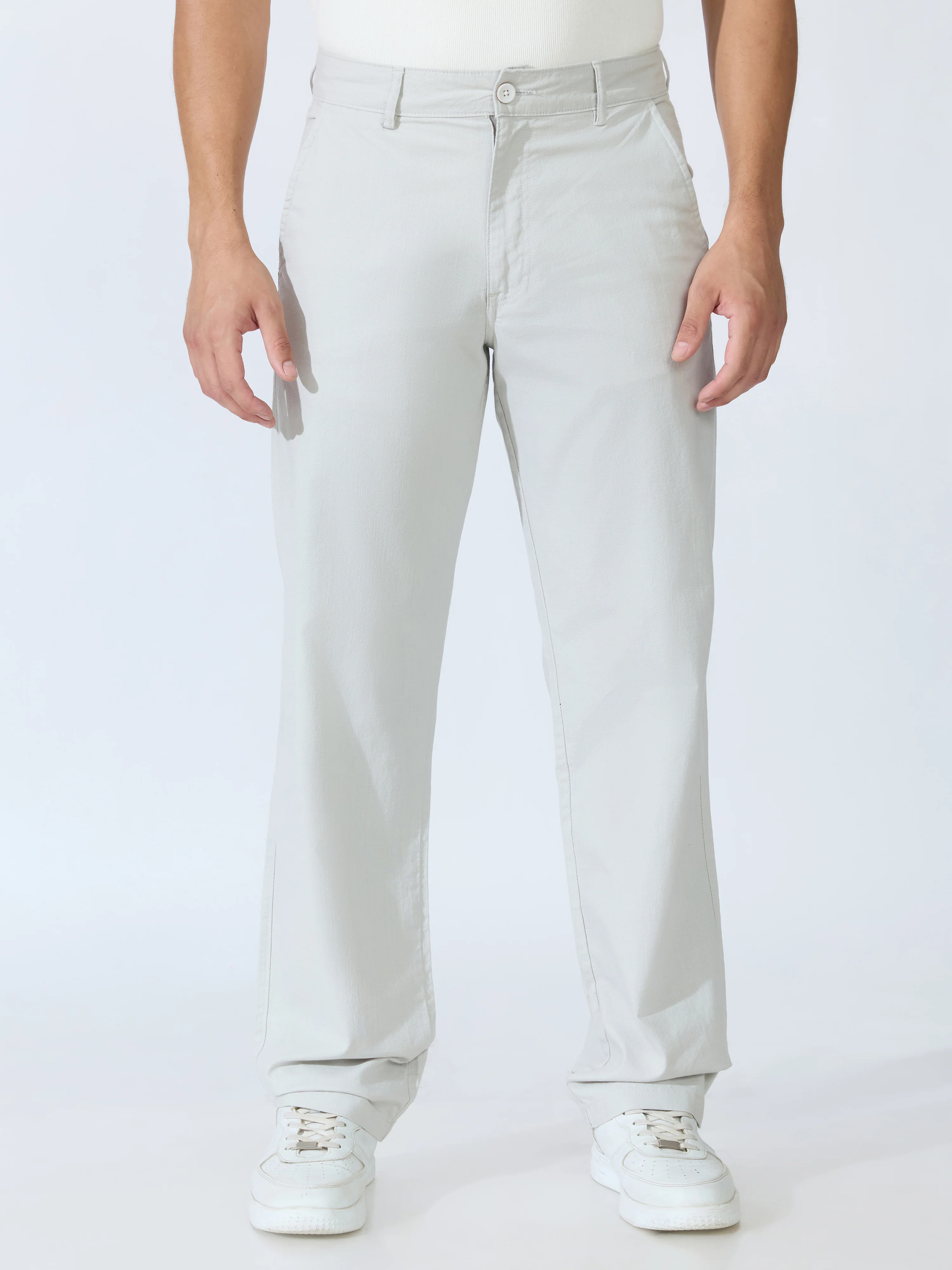 Bliss - Comfort Fit Cotton Pant - Grey - Image 4
