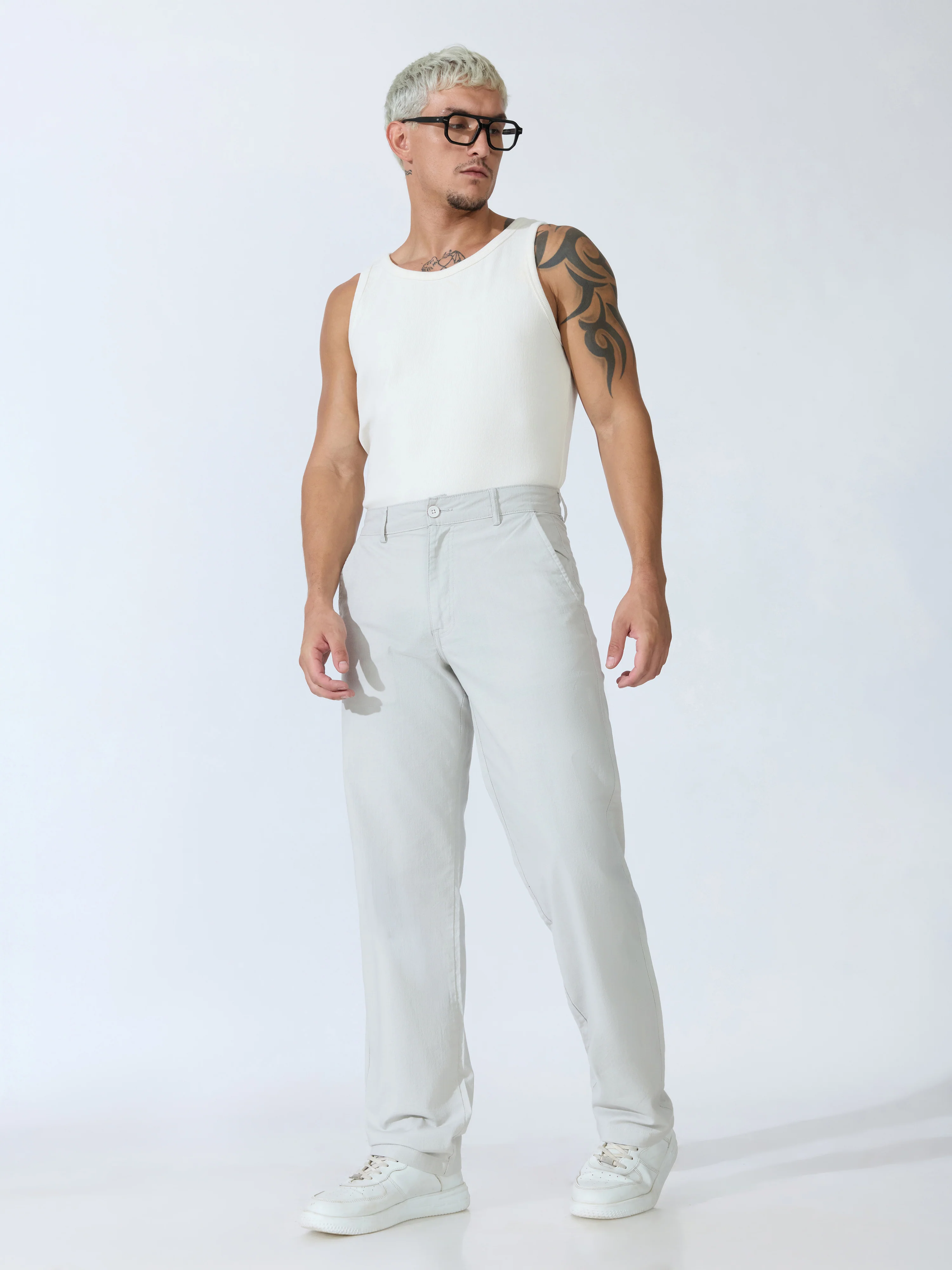 Bliss - Comfort Fit Cotton Pant - Grey - Image 6