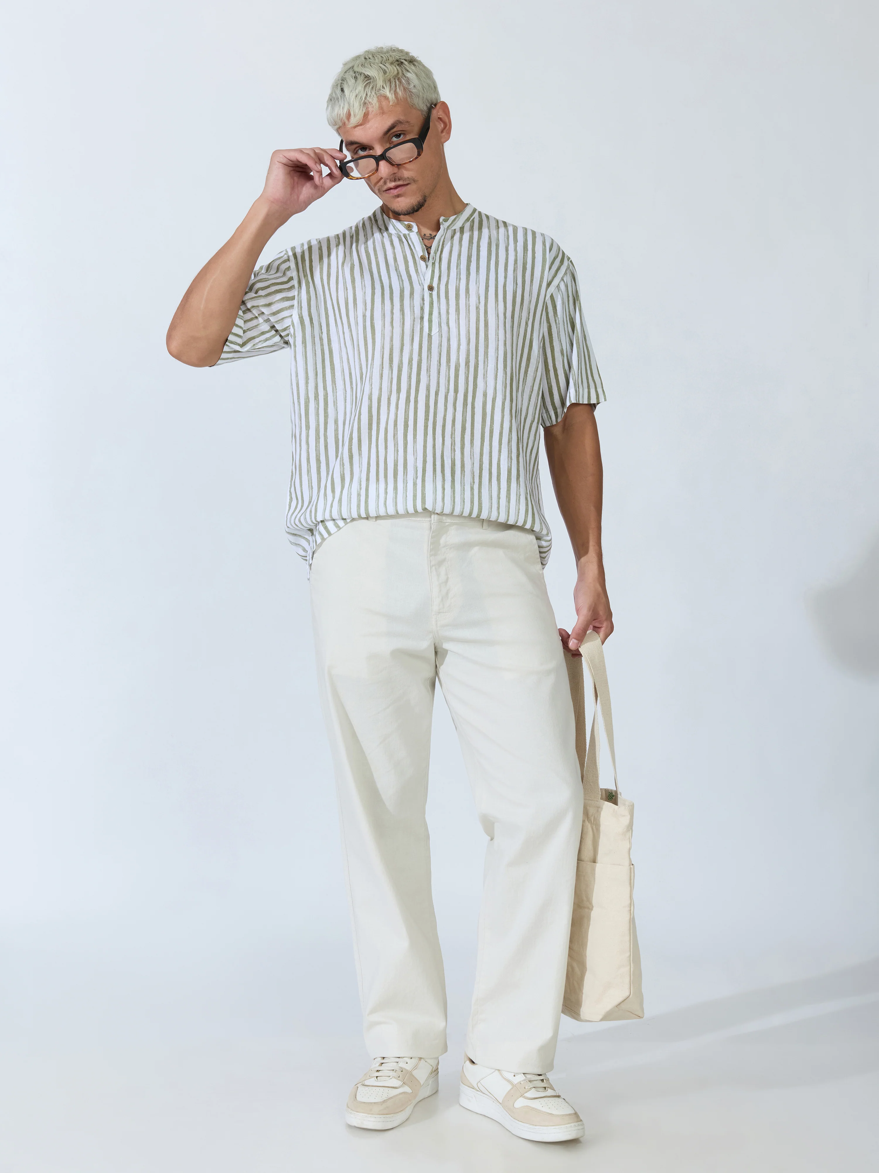 Bliss - Comfort Fit Cotton Pant - Light Beige - Image 6