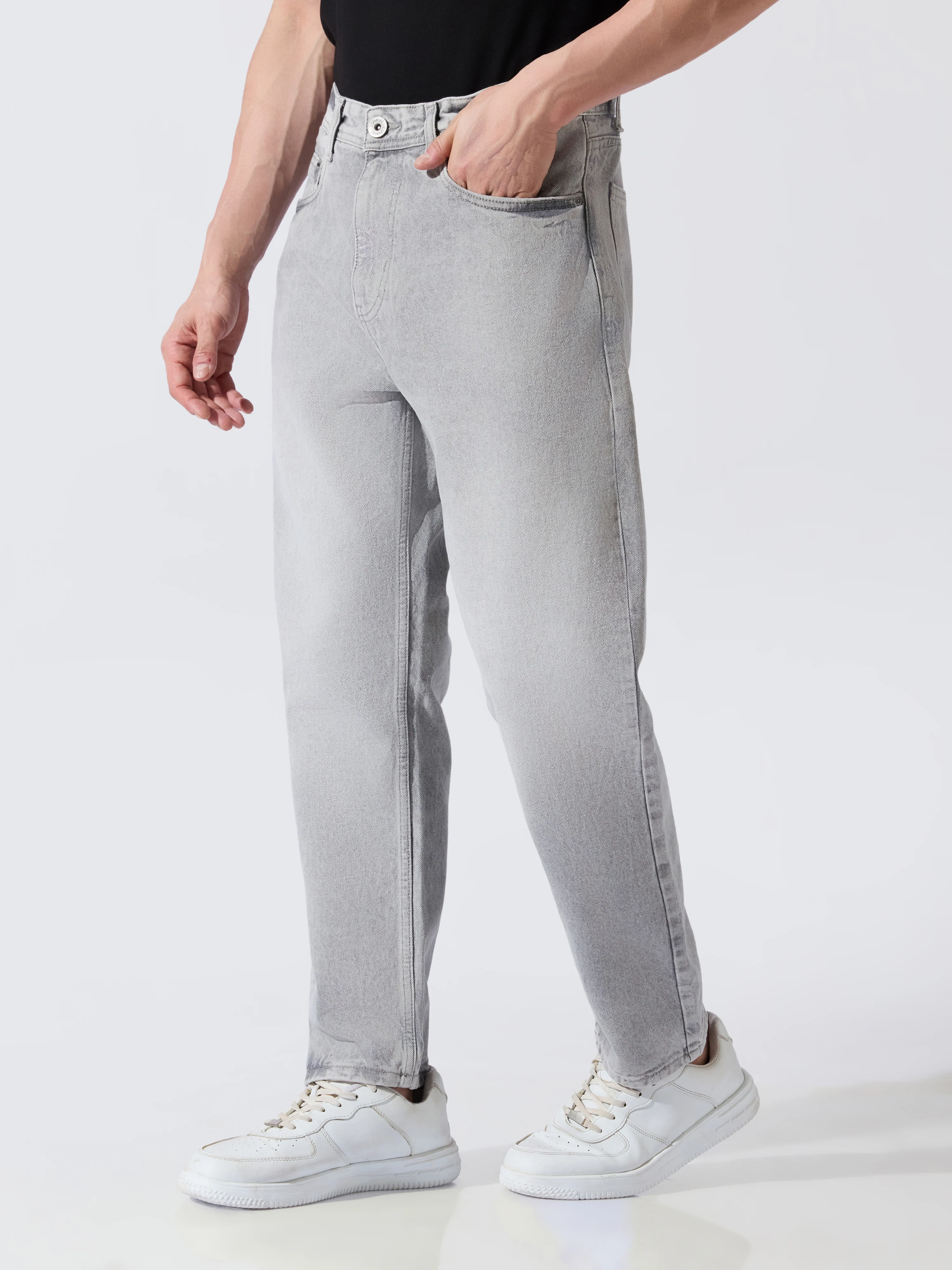 Buffer - Crop Fit Jeans - Grey