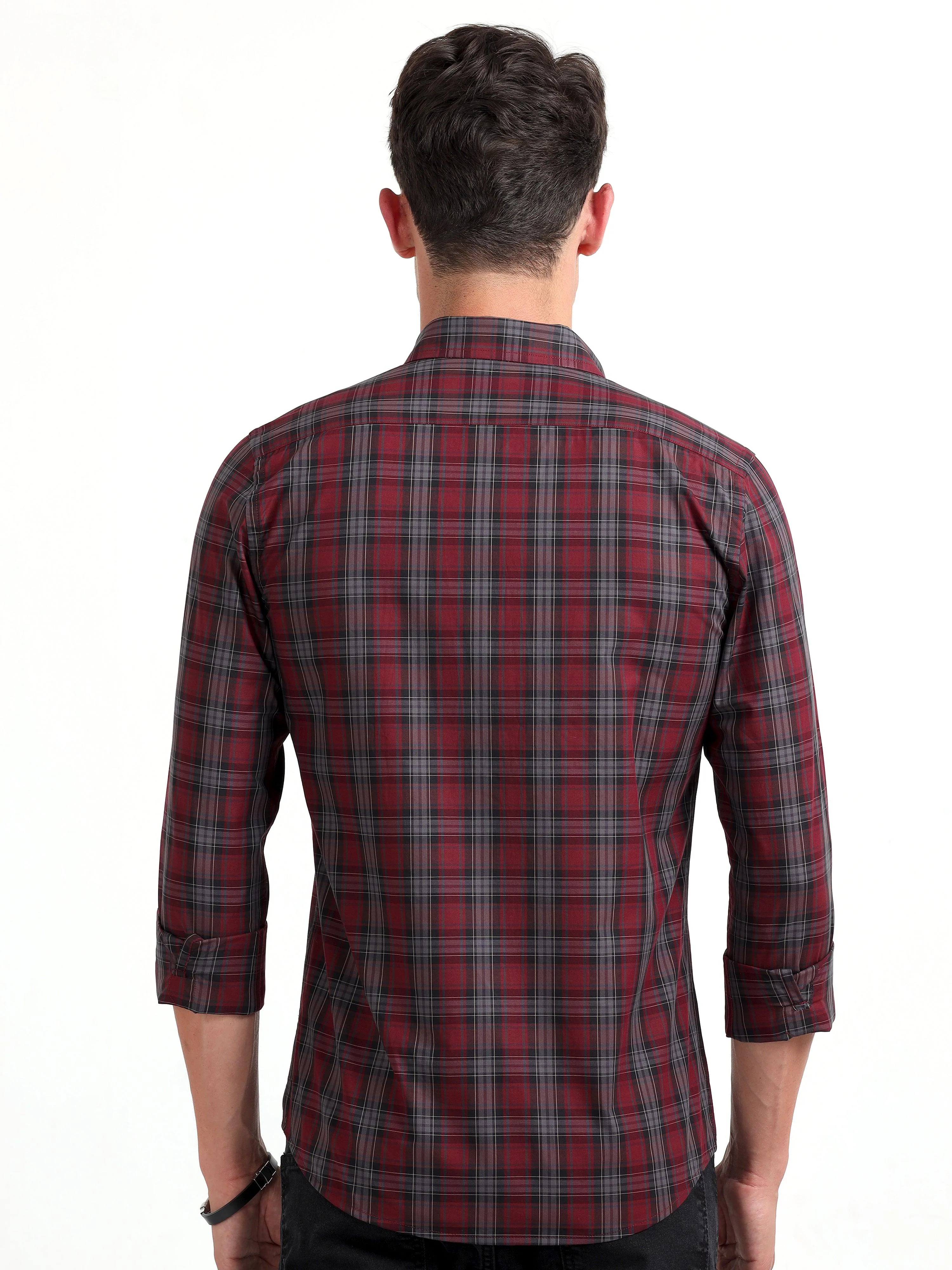 Checkmate Multi Checks Shirt Heath Red - Image 4