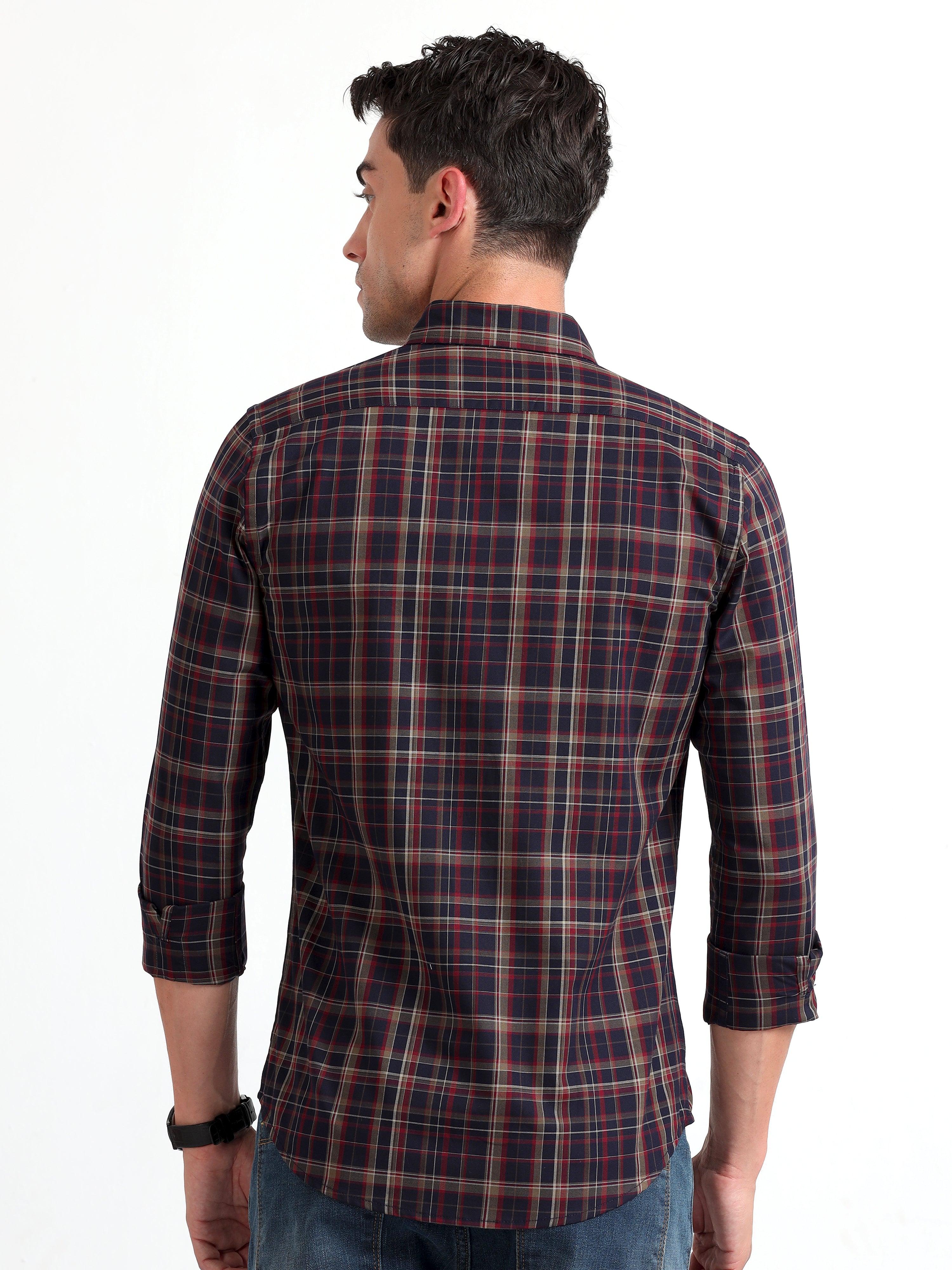 Checkmate Multi Checks Shirt Ebony Blue - Image 5
