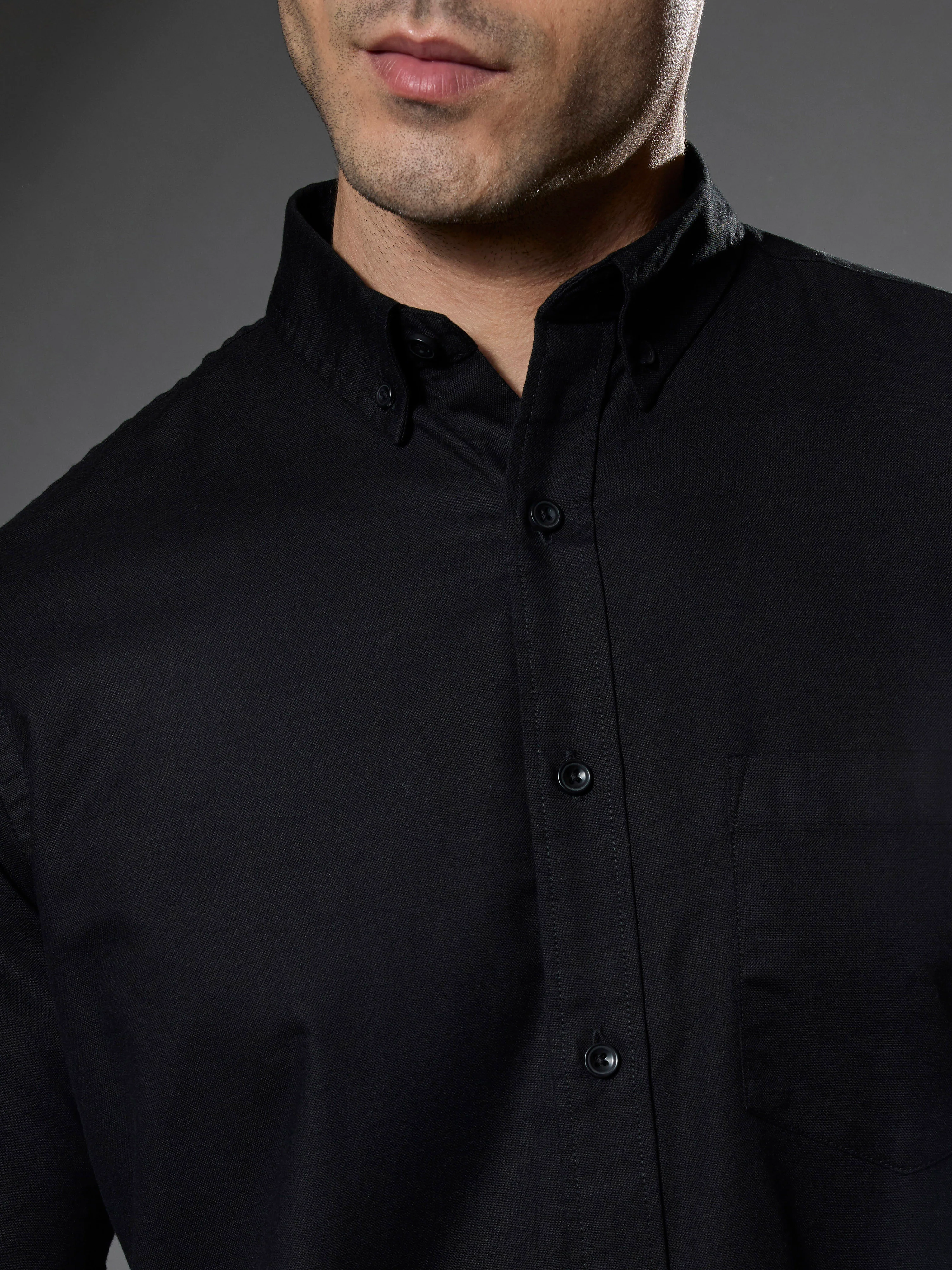 Classy - Turkish Fit Shirt with Elbow Patch - Black - Image 3