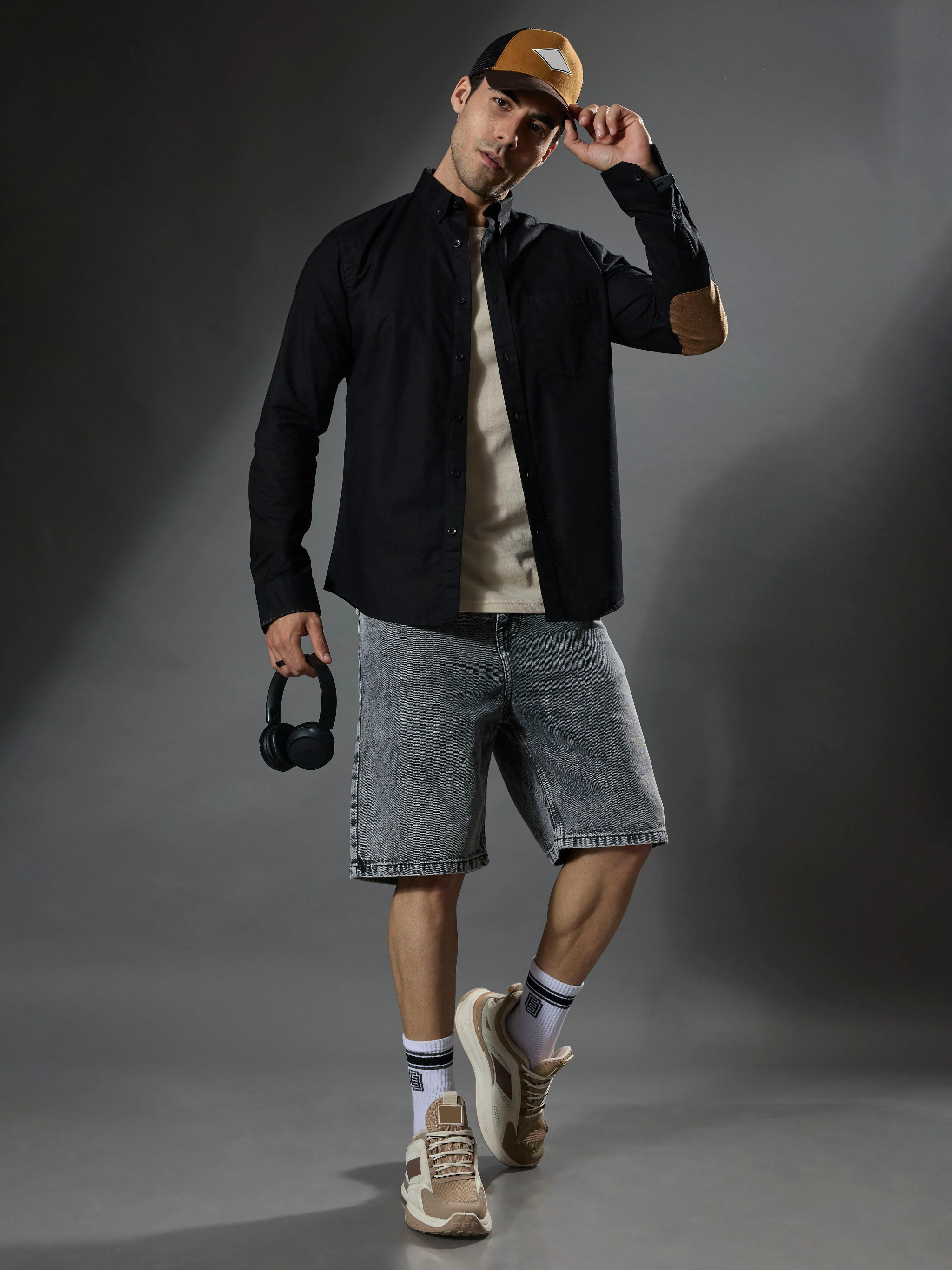 Classy - Turkish Fit Shirt with Elbow Patch - Black - Image 5