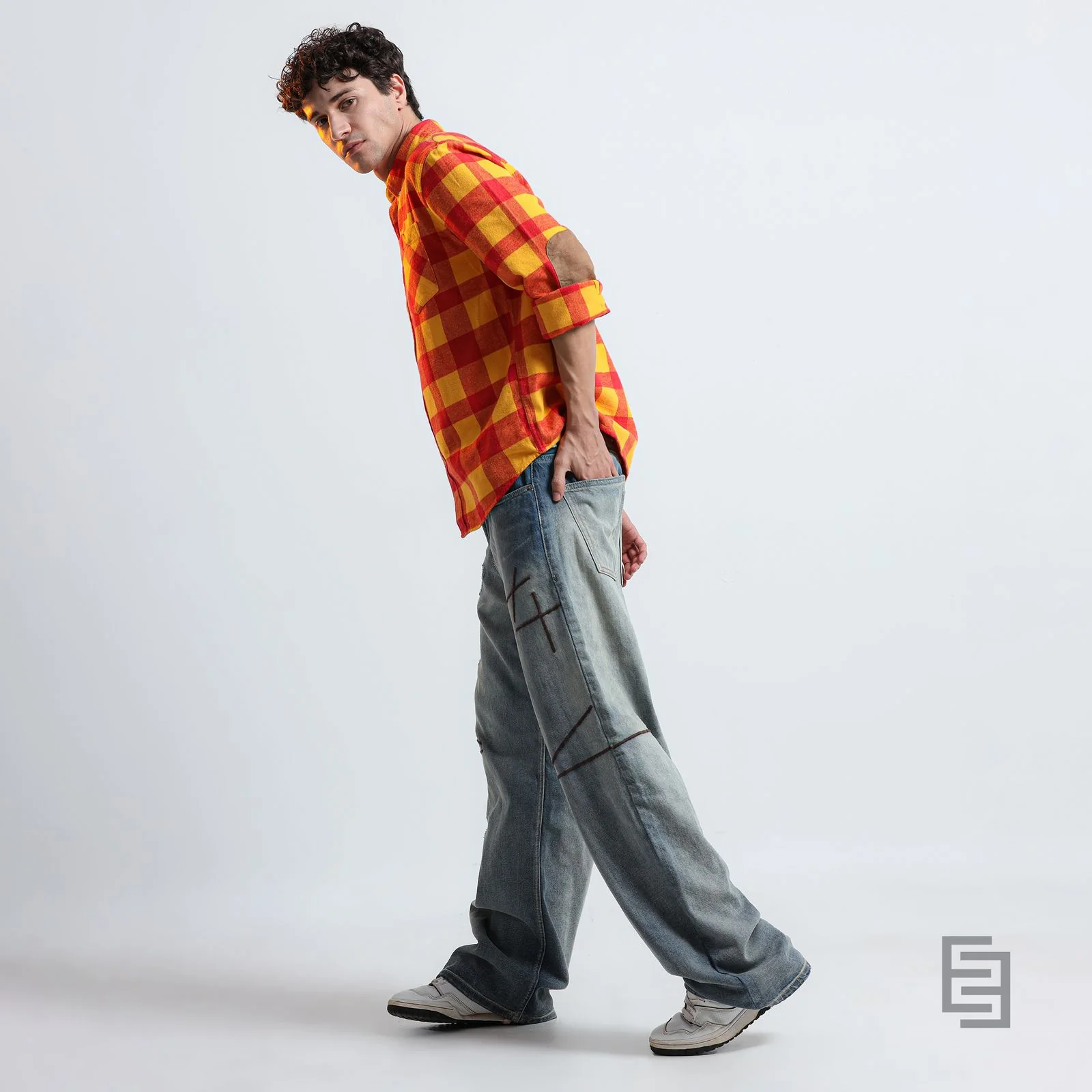 Clio - Brushed Checkered Shirt - Sunset Checkered - Image 5