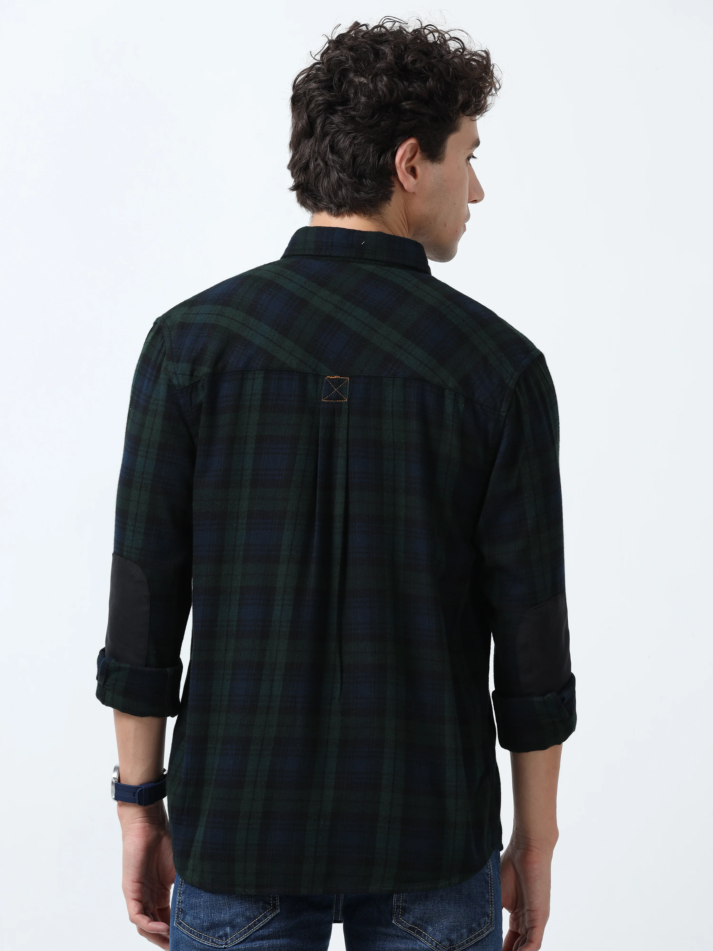 Clio - Brushed Checkered Shirt - Forest Green Checkered - Image 4