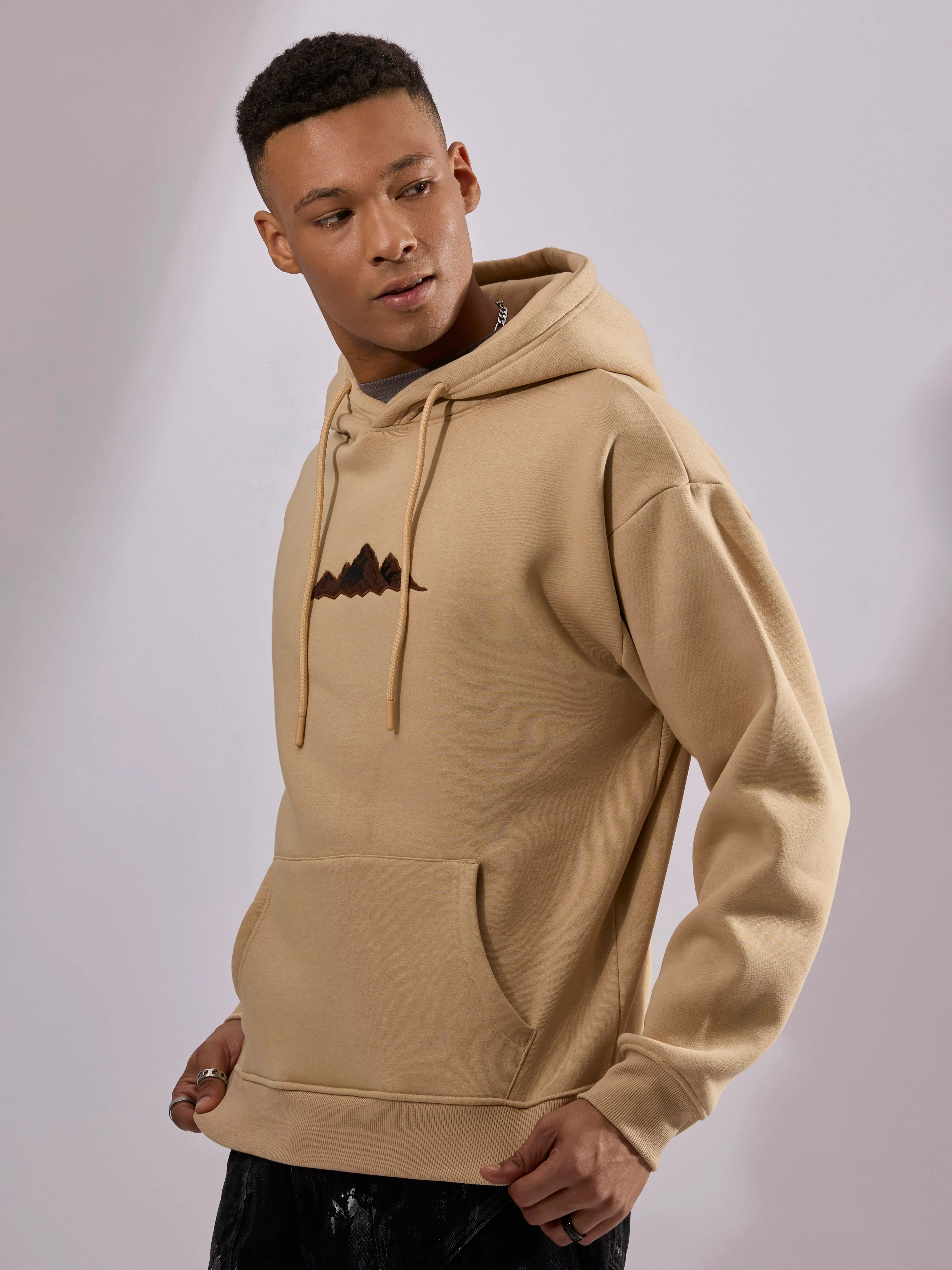 Drift - Printed Hoodie - Beige - Image 2