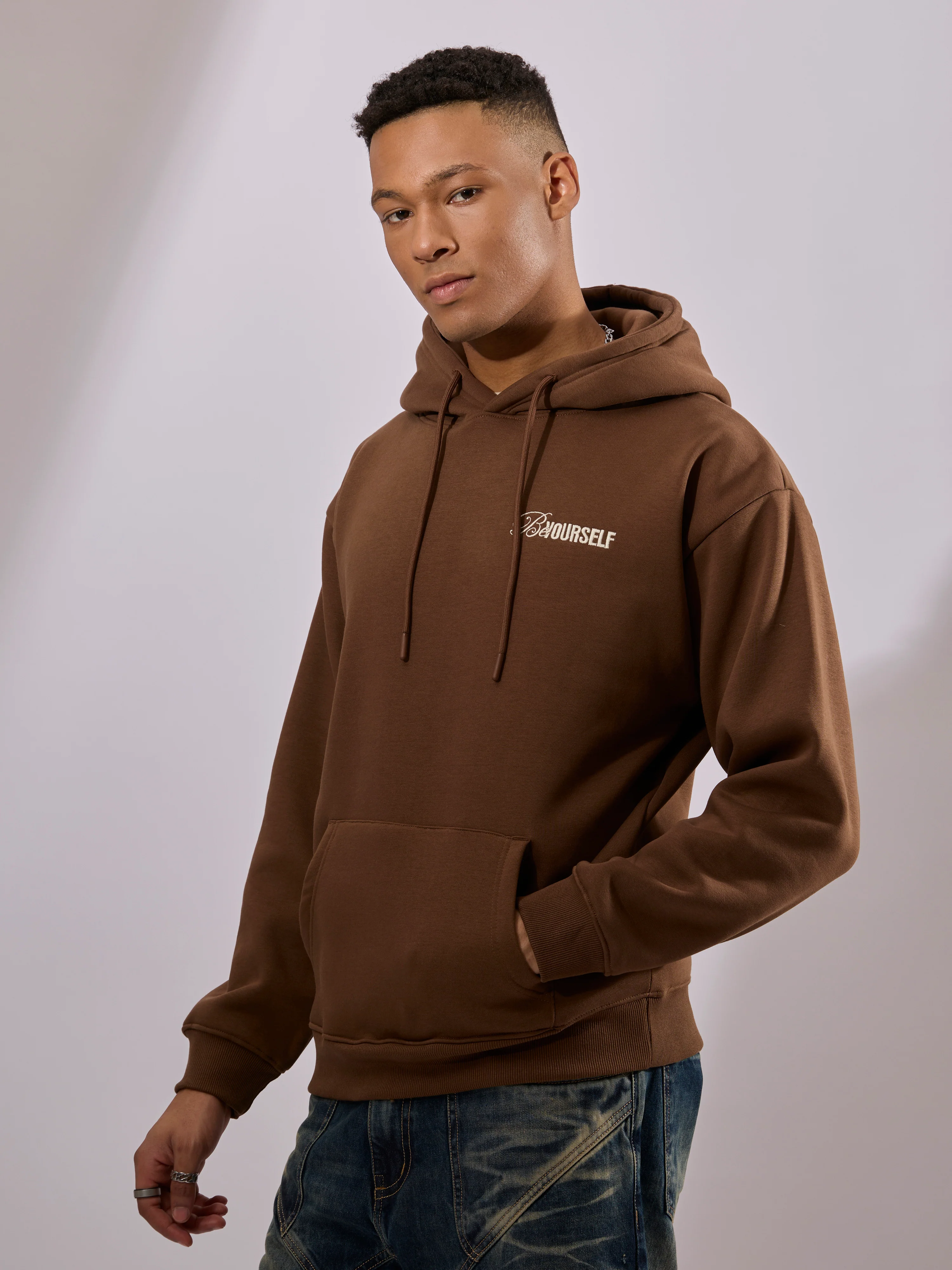 Drift - Printed Hoodie - Brown - Image 3