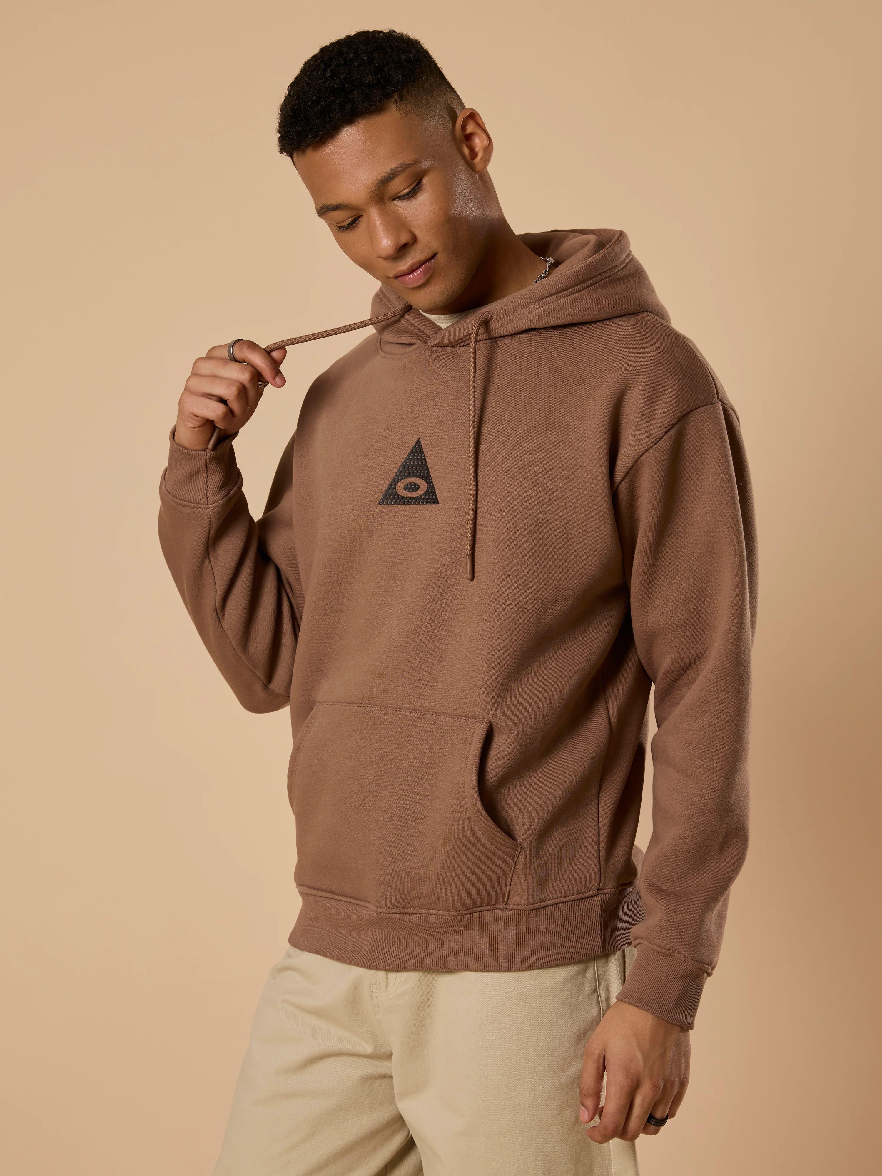 Drift - Printed Hoodie - Light Brown - Image 5