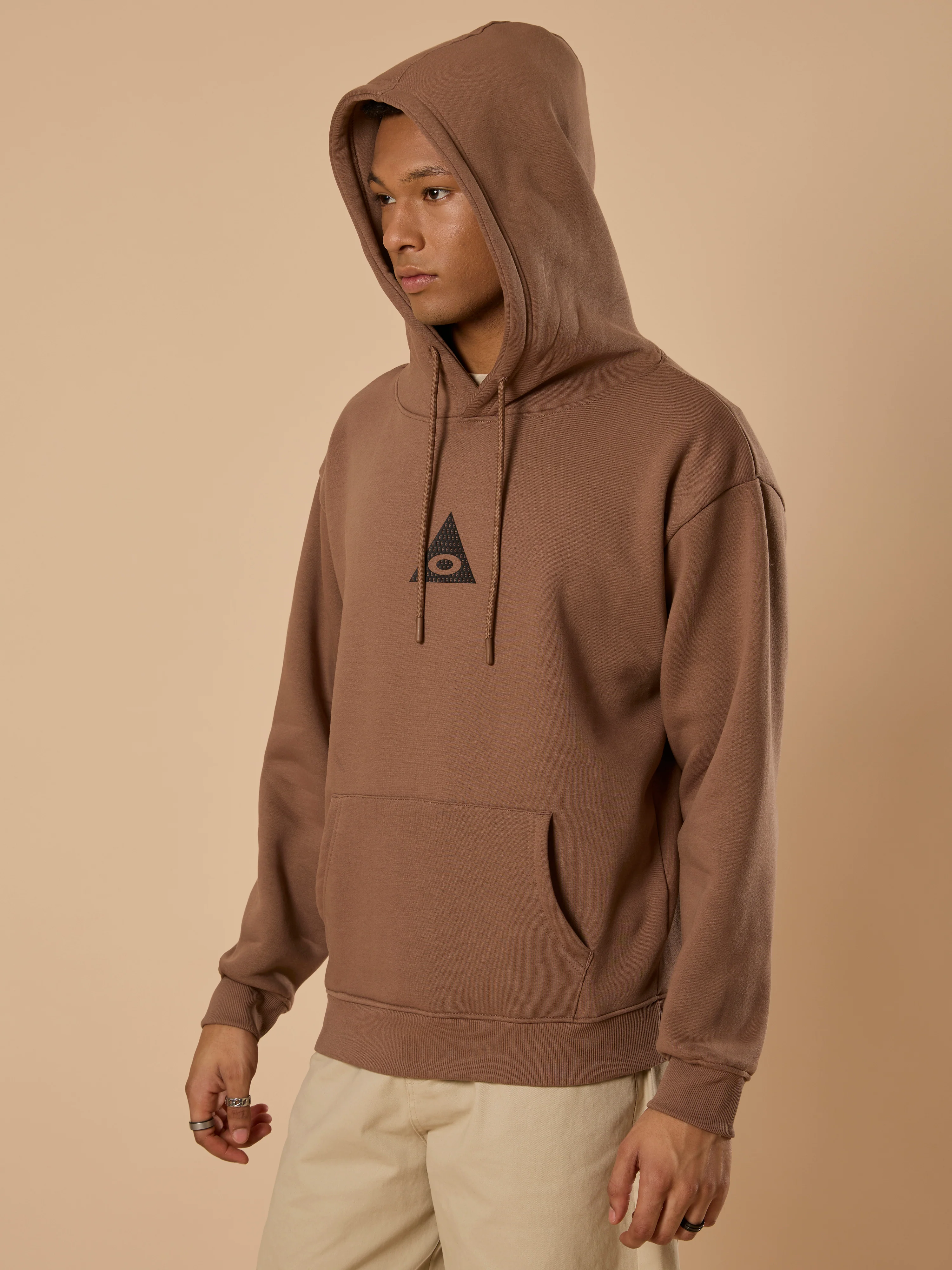 Drift - Printed Hoodie - Light Brown - Image 7