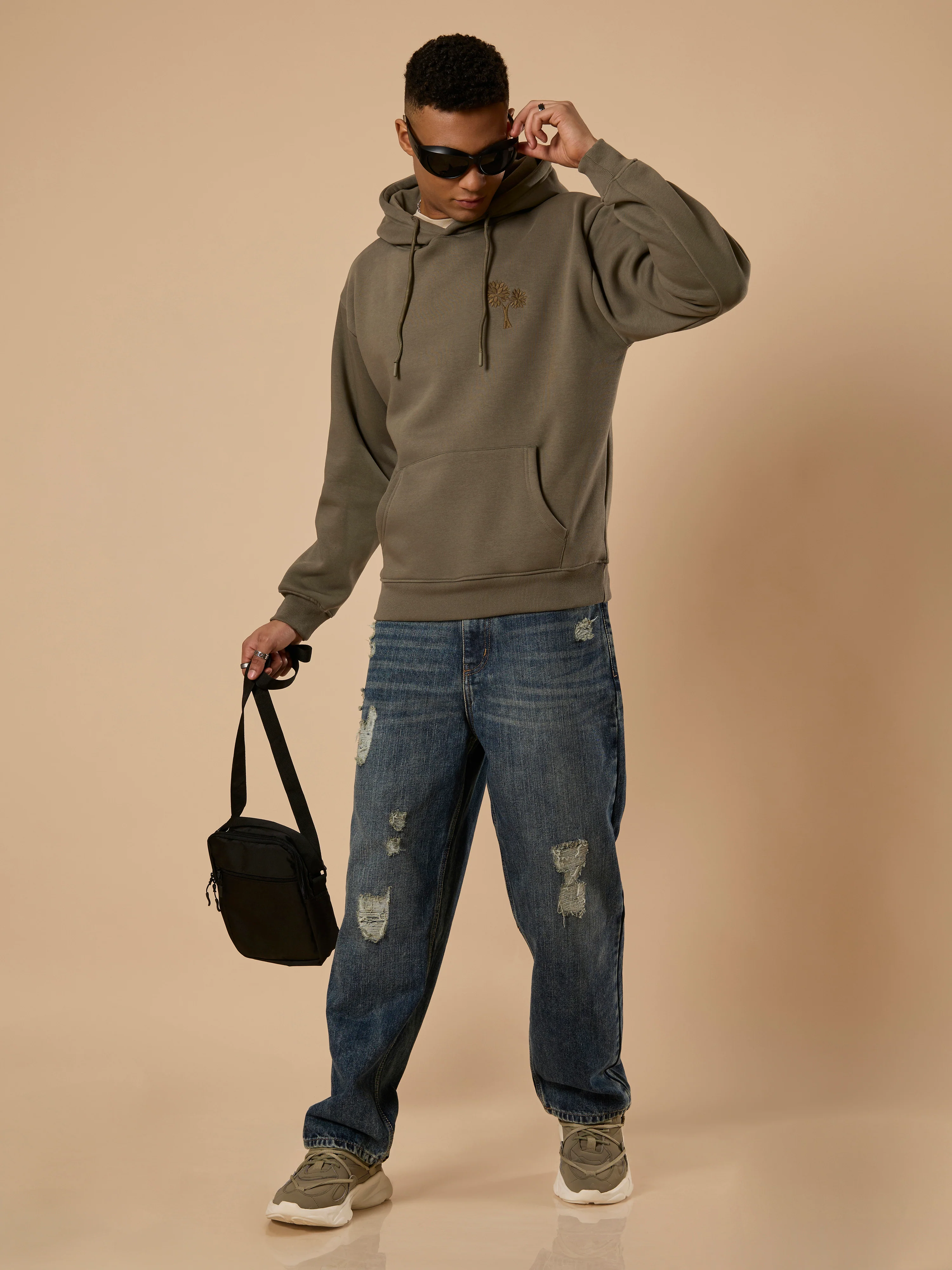 Drift - Printed Hoodie - Olive Green - Image 5