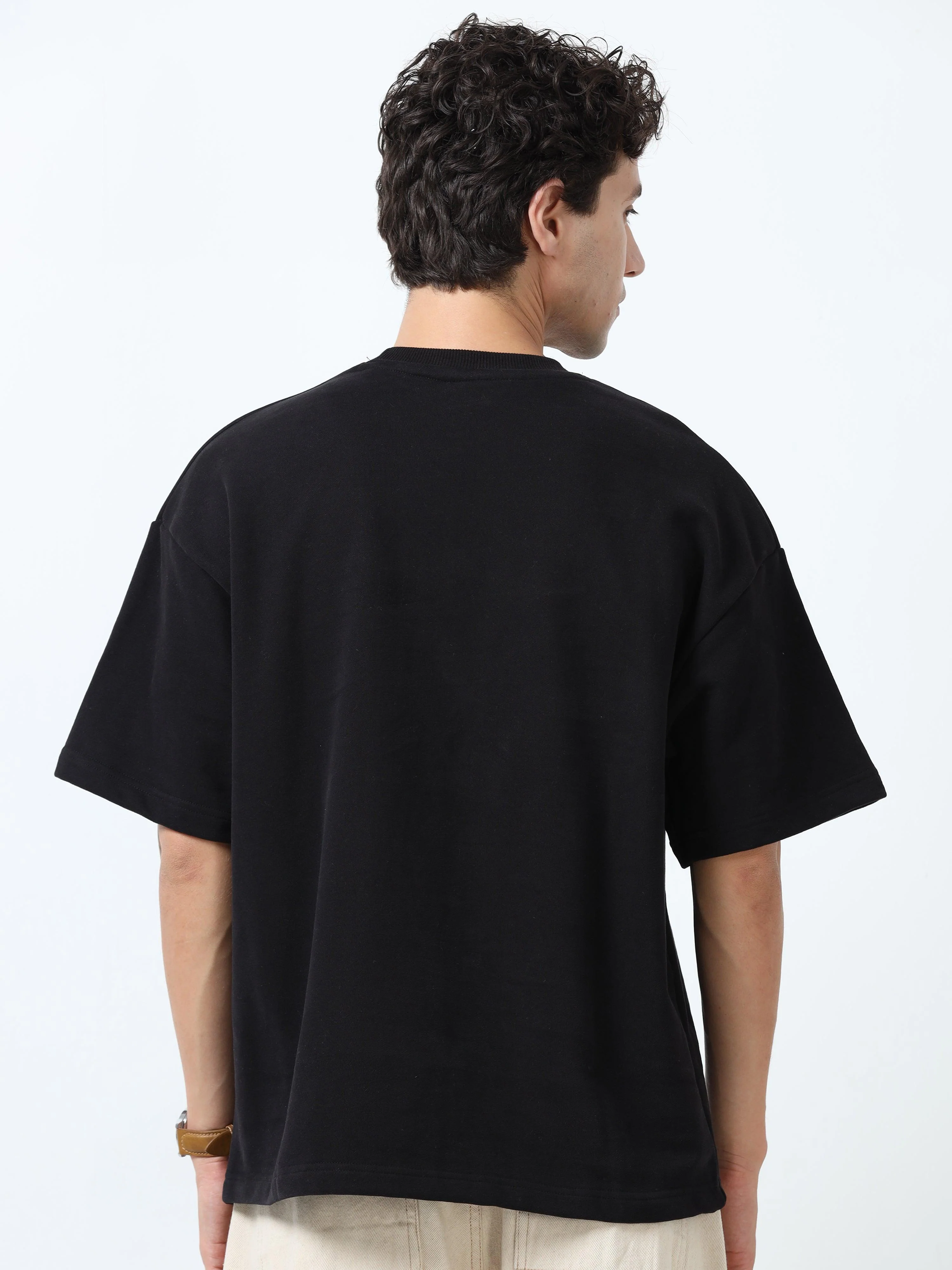 Elowen - Oversized Round neck T Shirt - Black - Image 4