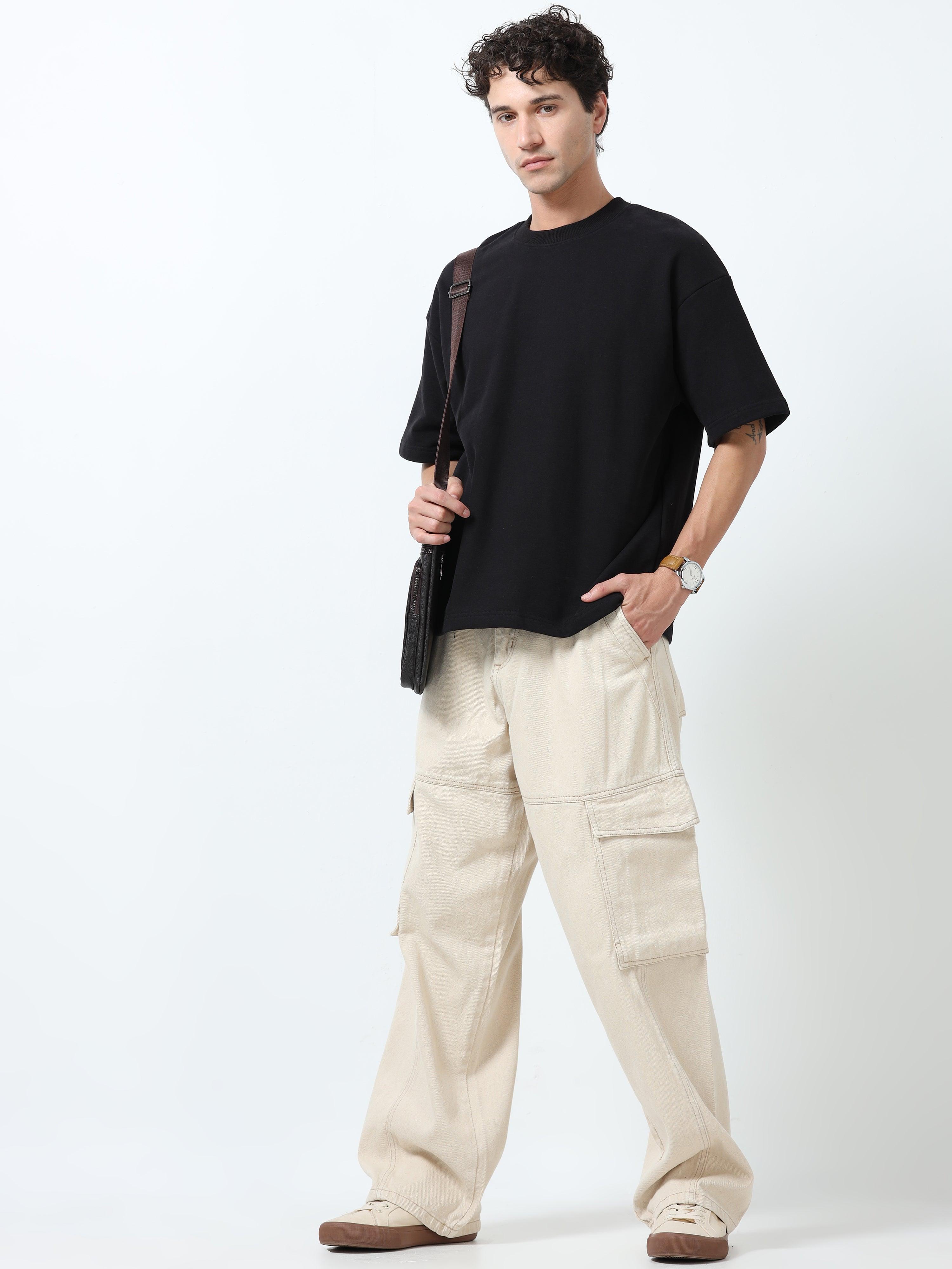 Elowen - Oversized Round neck T Shirt - Black - Image 6