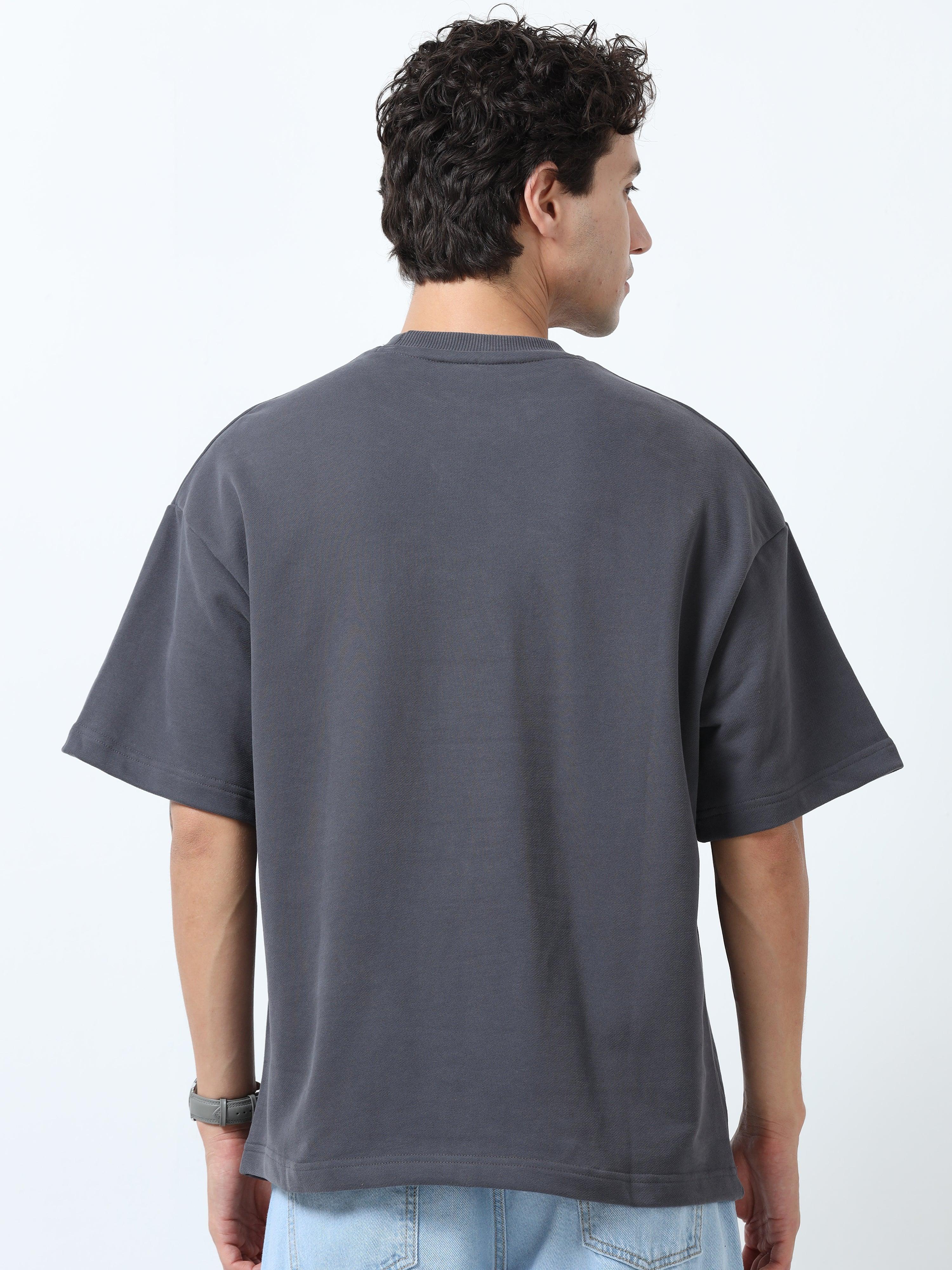 Elowen - Oversized Round neck T Shirt  - Grey - Image 4
