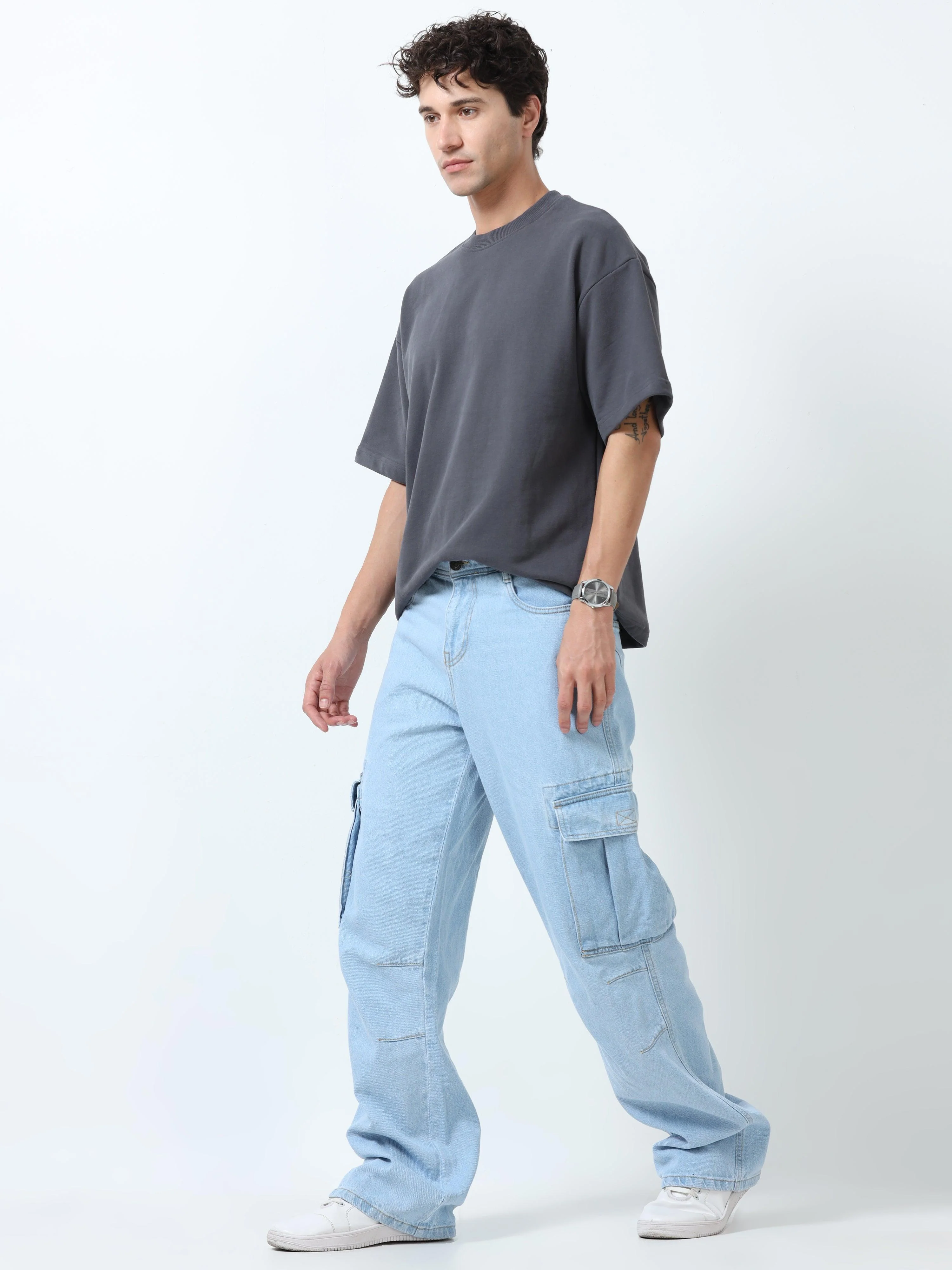 Elowen - Oversized Round neck T Shirt  - Grey - Image 5