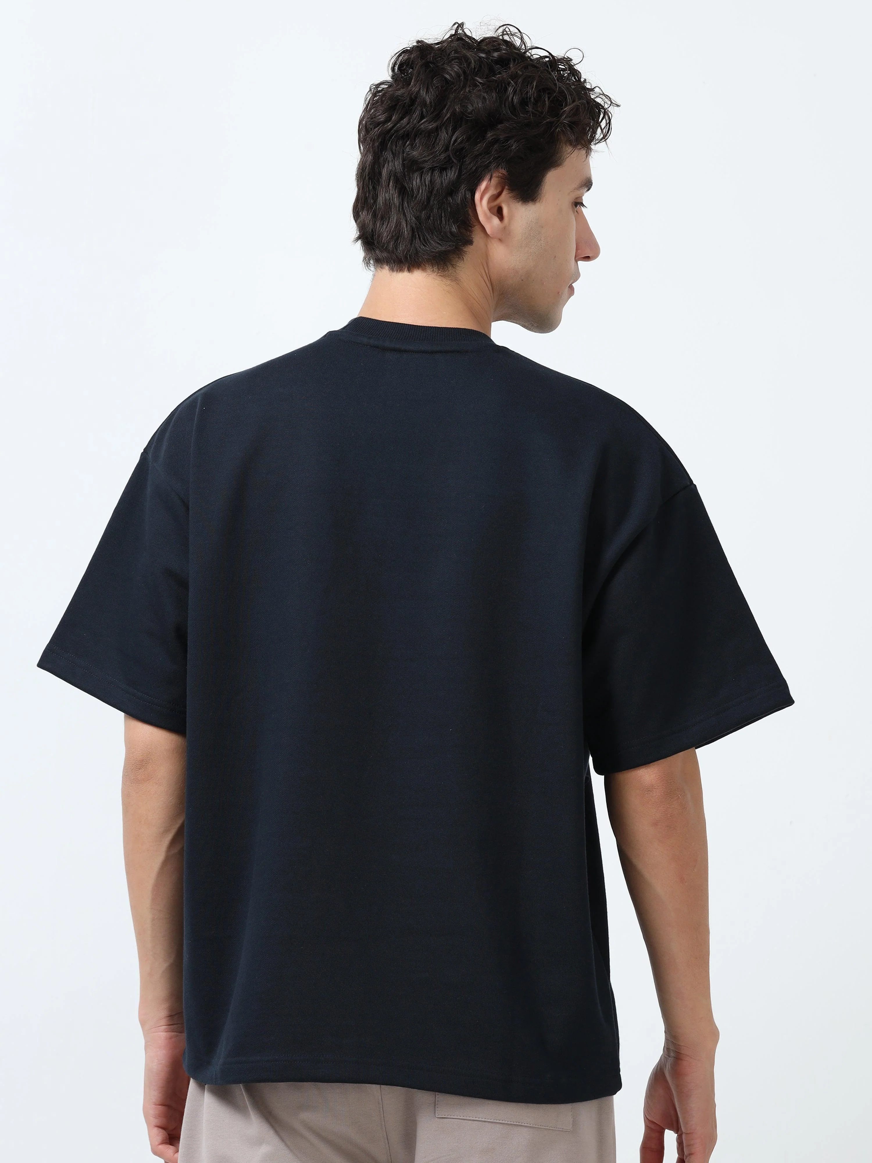 Elowen - Oversized Round neck T Shirt  - Navy - Image 4
