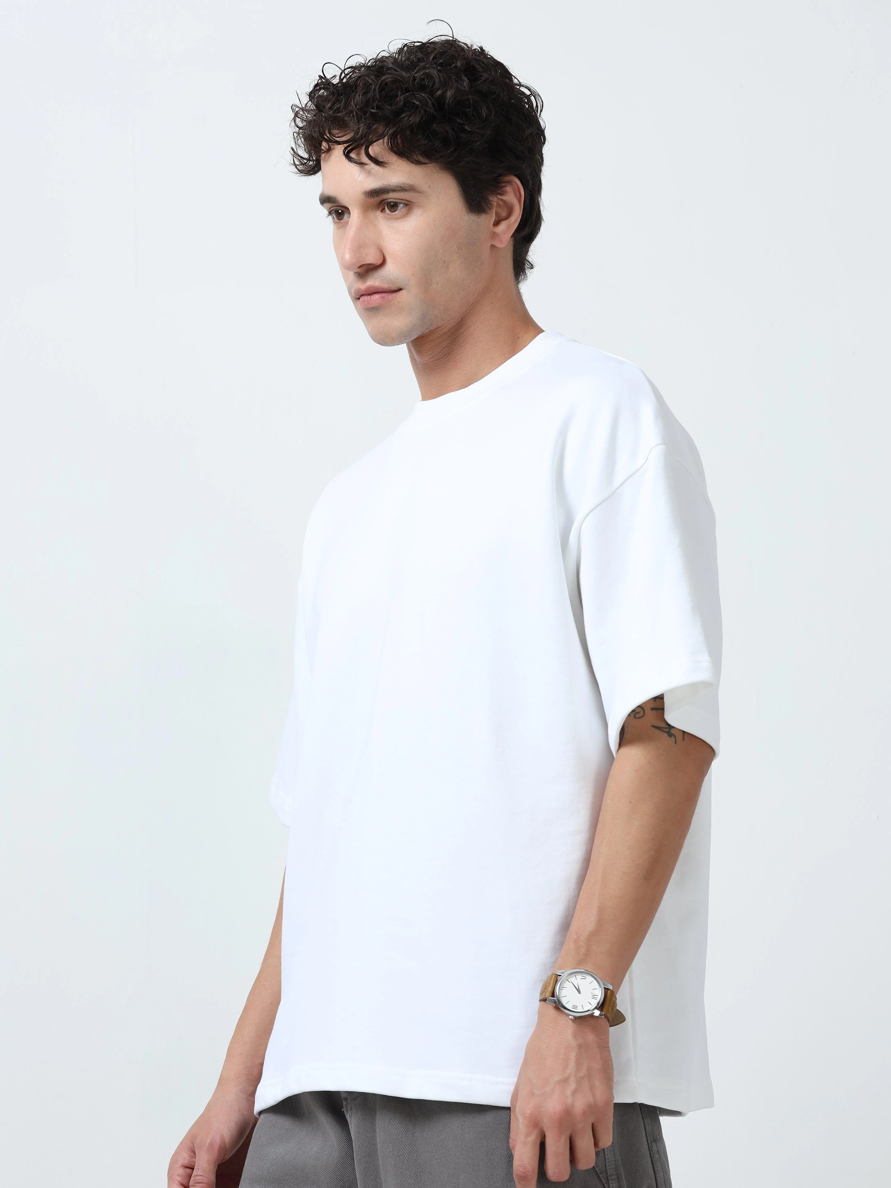 Elowen - Oversized Round neck T Shirt - White - Image 3