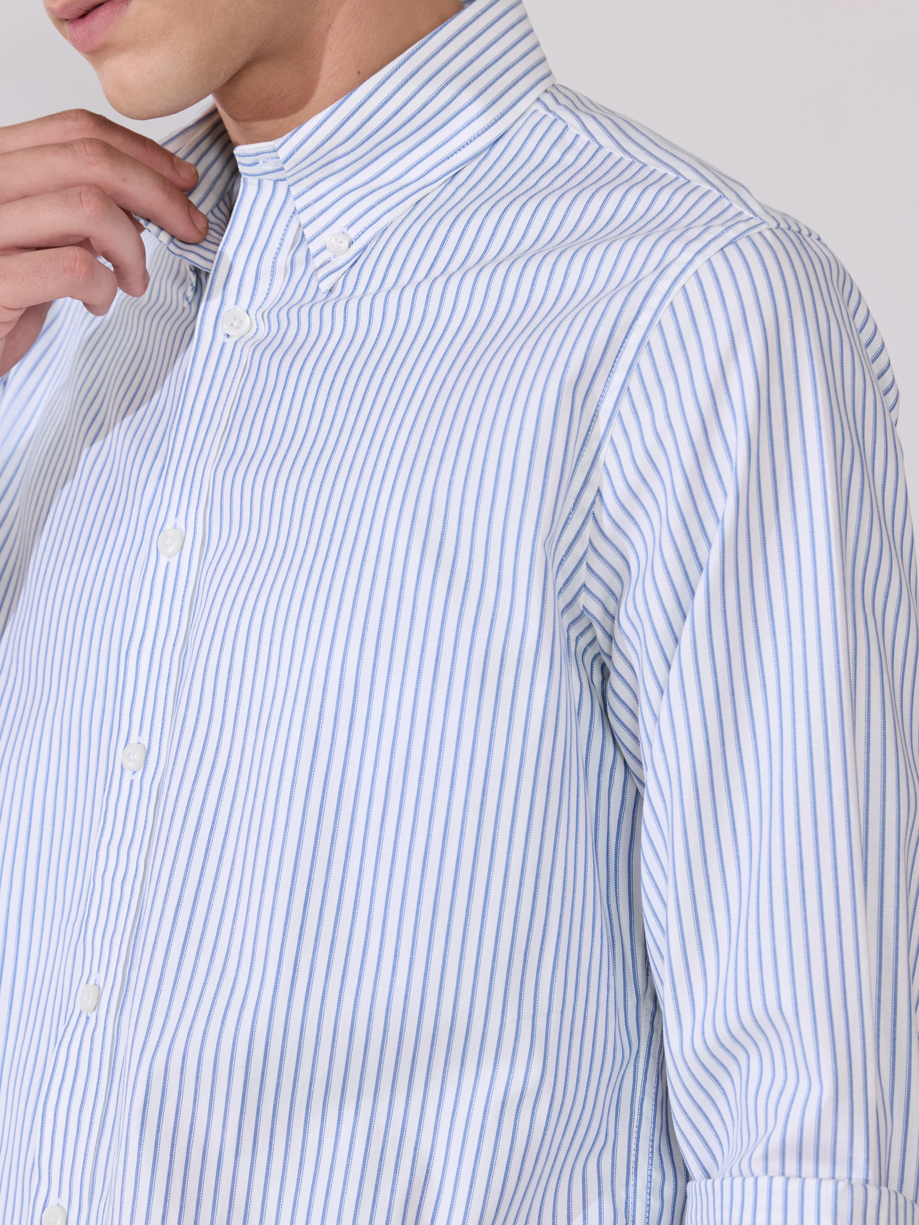 Erzela - Smart Fit Striped Shirt - Blue - Image 3