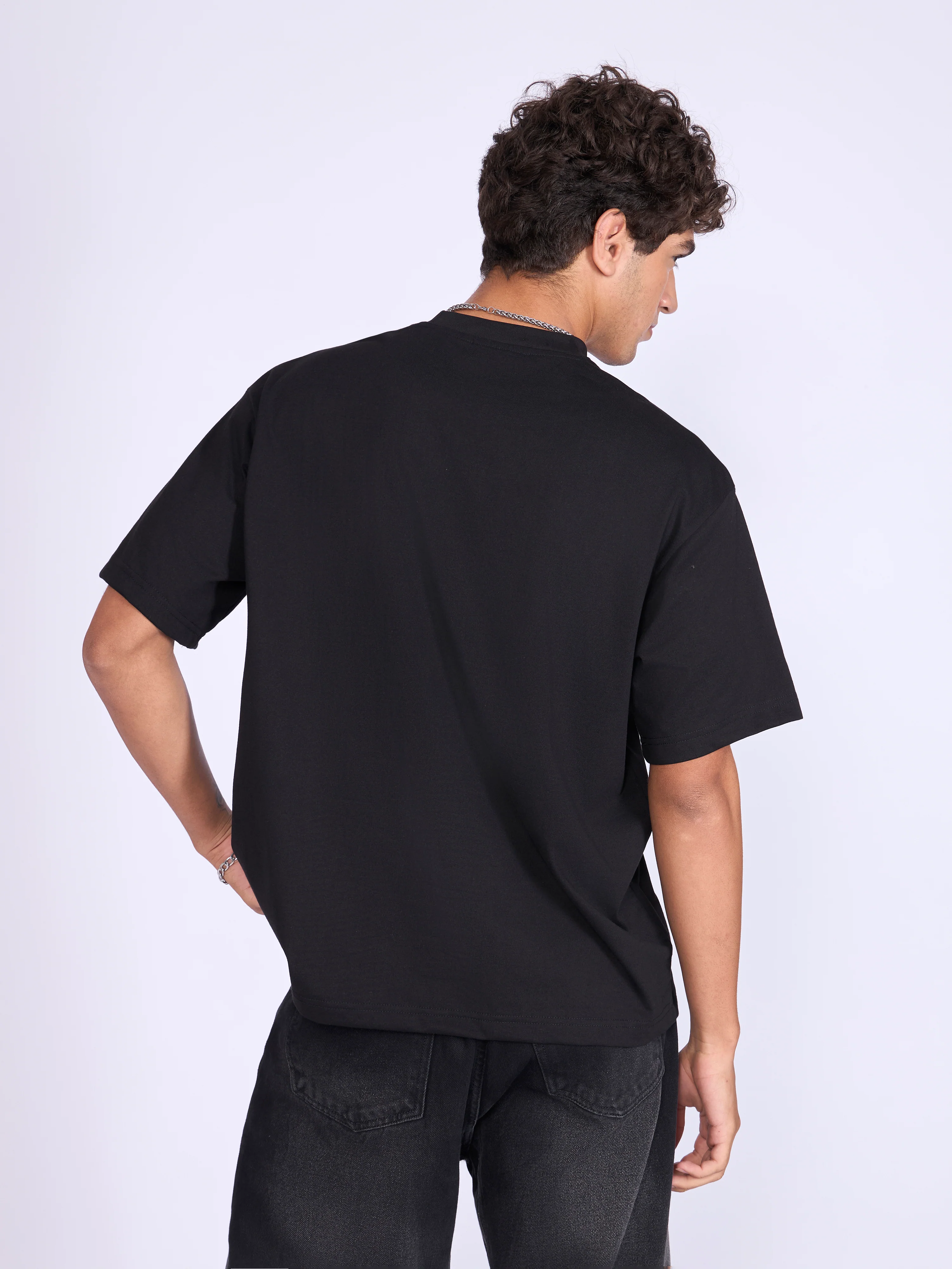 Ever - Baggy Plain T-Shirt - Black - Image 6