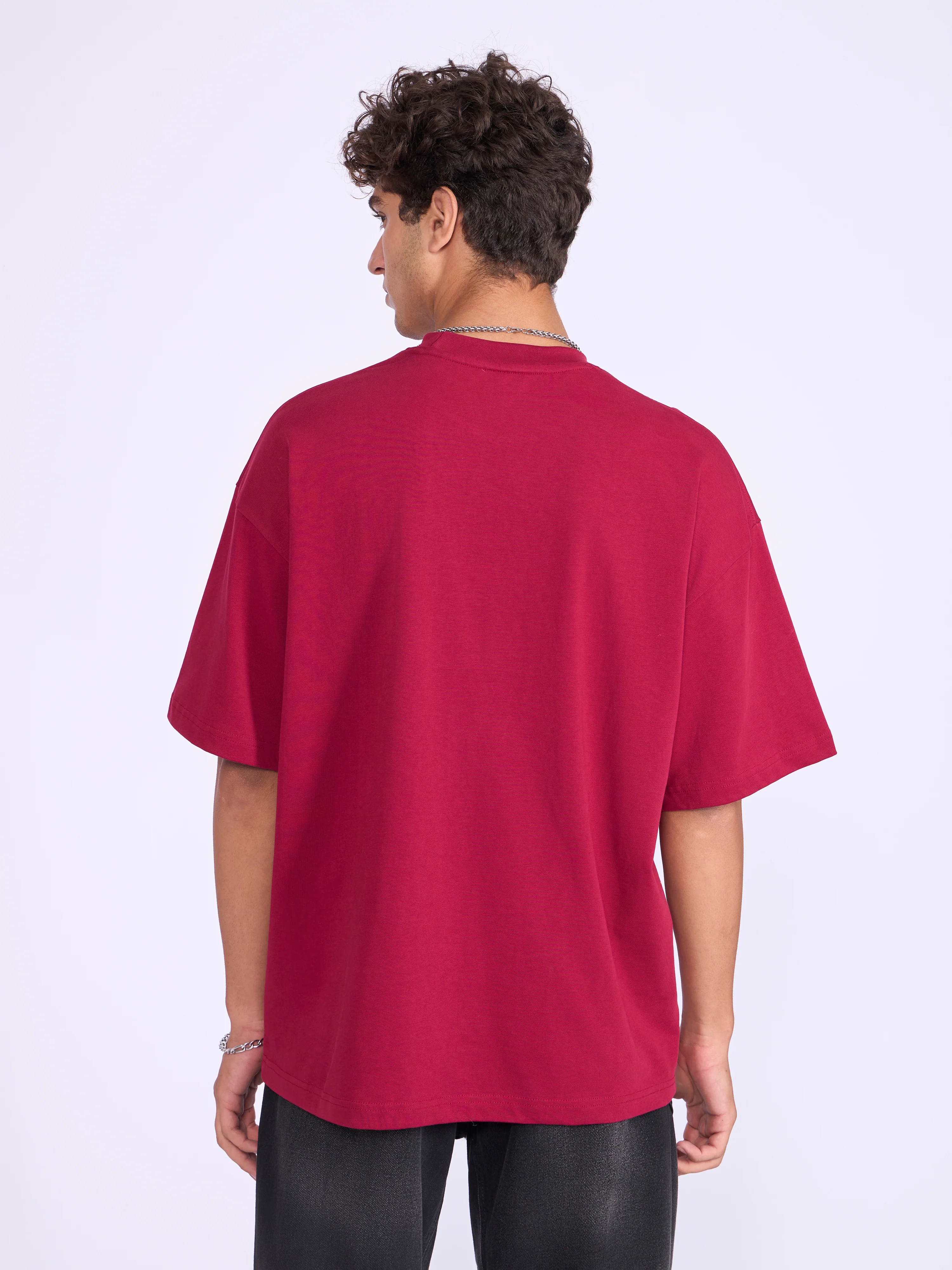 Everston - Still Growing Printed Baggy T-Shirt - Cranberry - Image 6