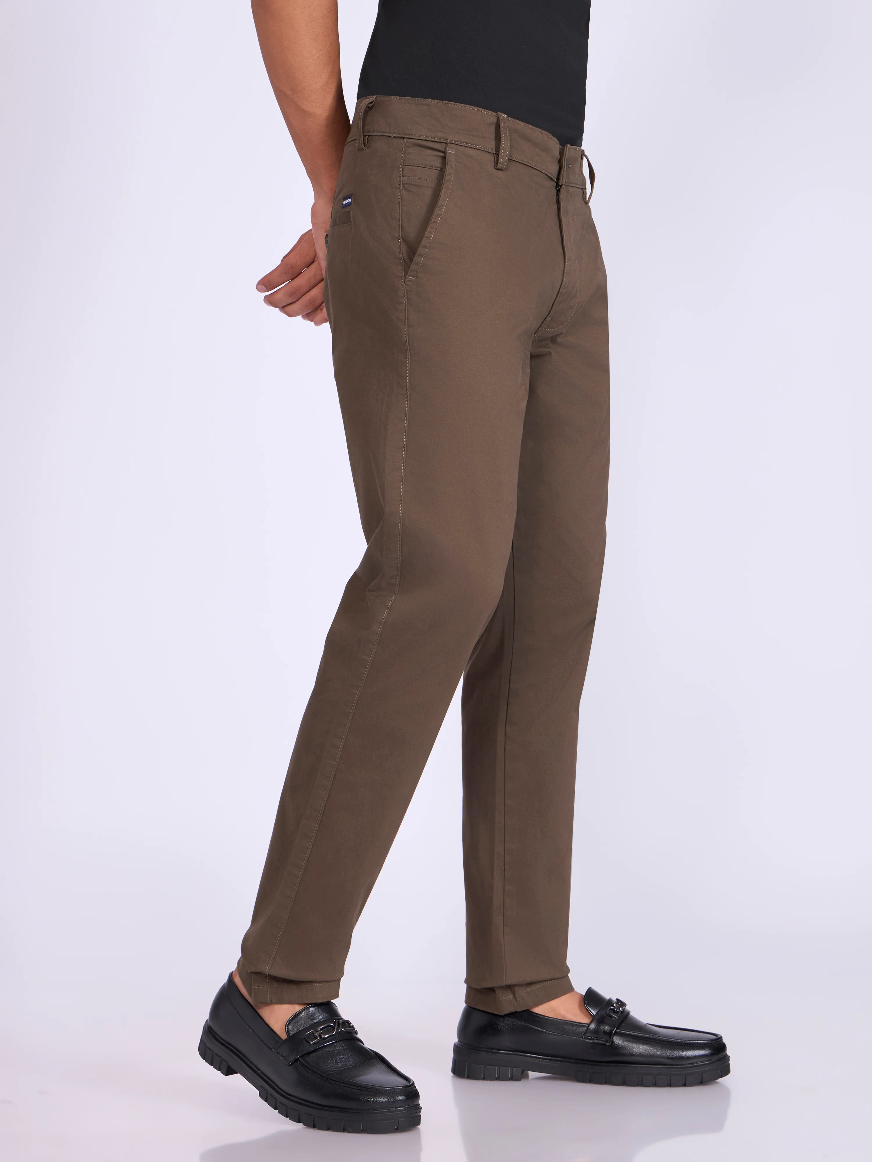 Existence - Skinny Fit Cotton Pant - Espresso Brown - Image 4