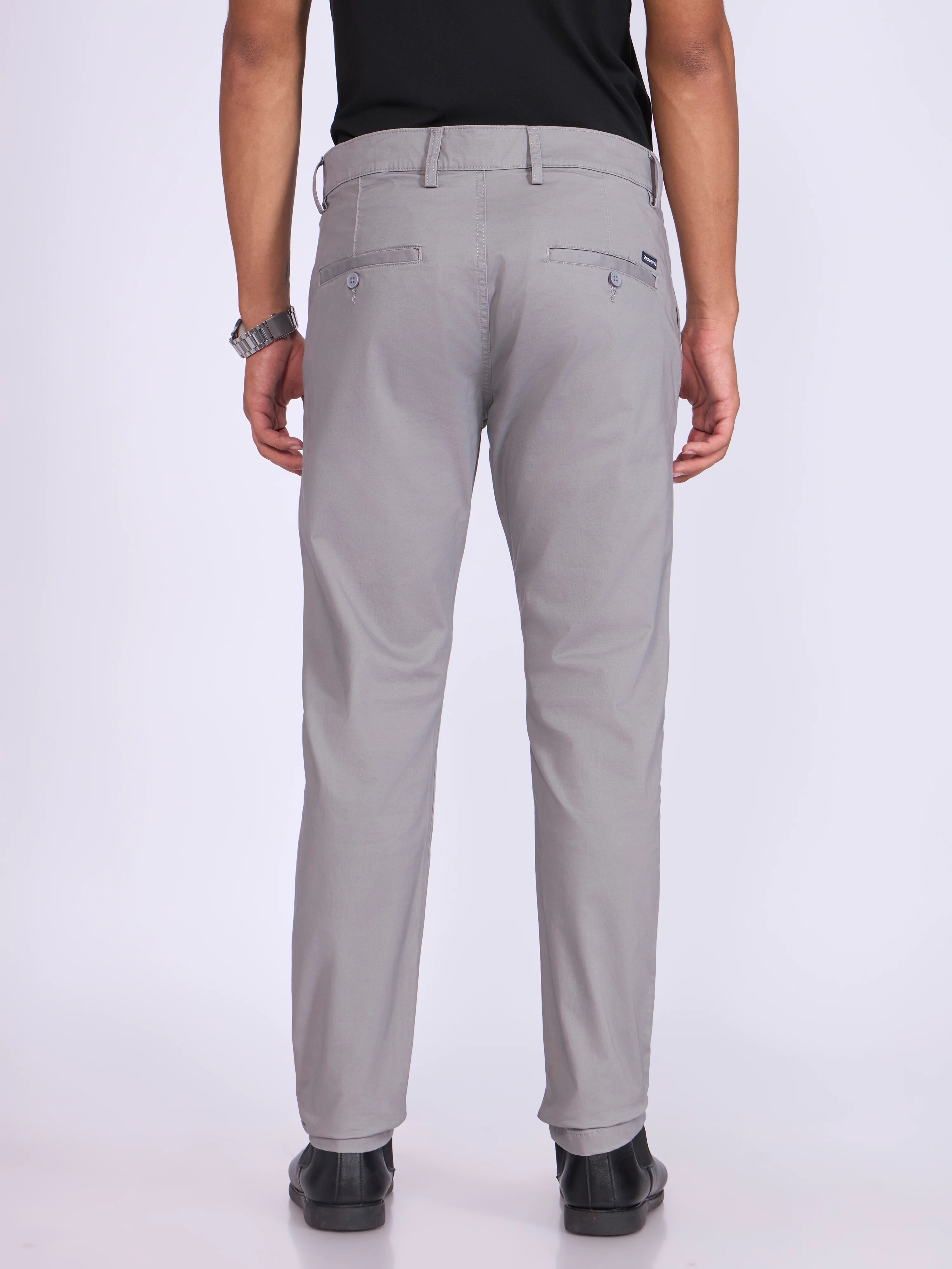 Existence - Skinny Fit Cotton Pant - Light Grey - Image 5