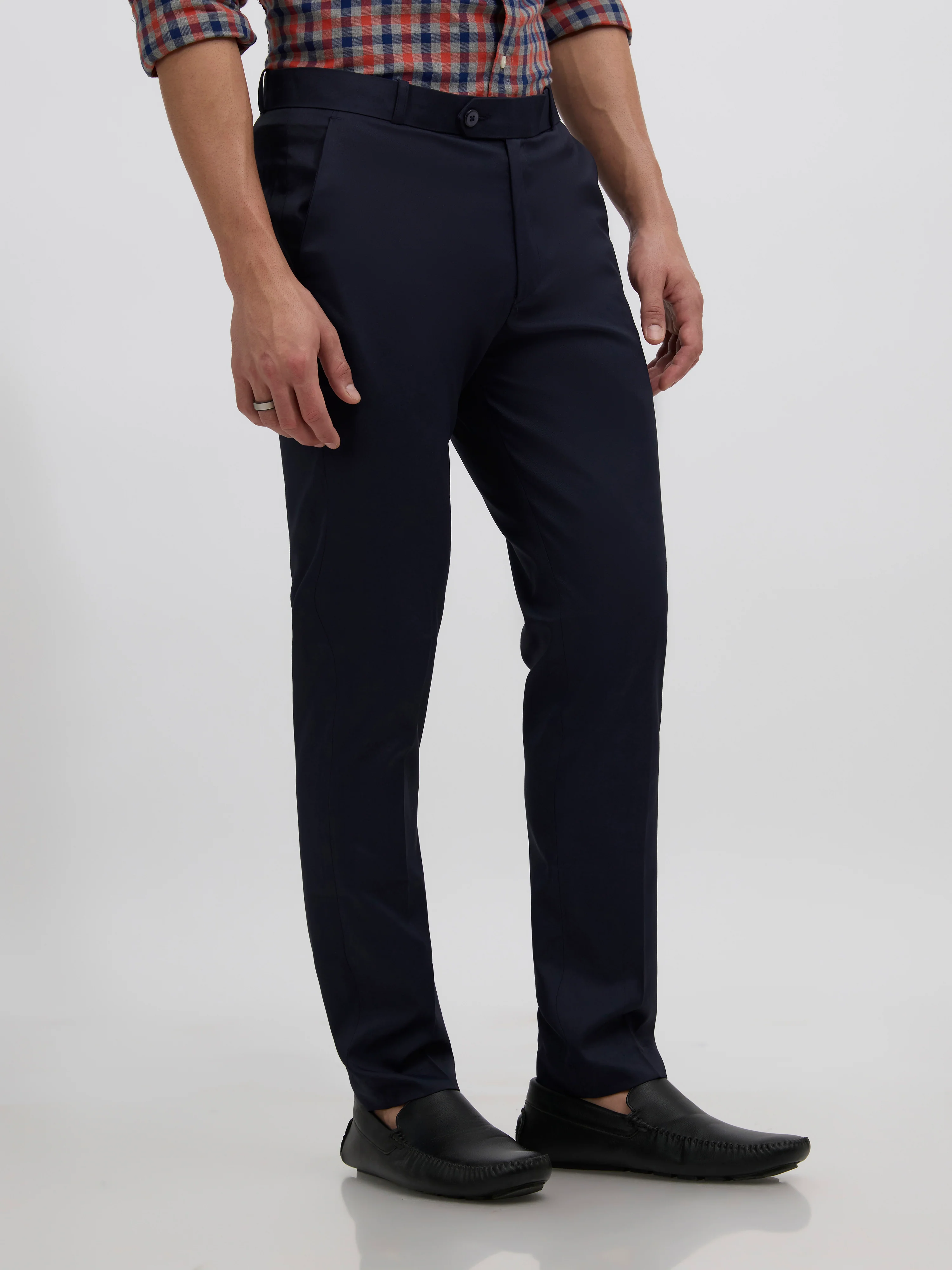 Falcon - Skinny fit Formal Pant - Navy Blue - Image 3
