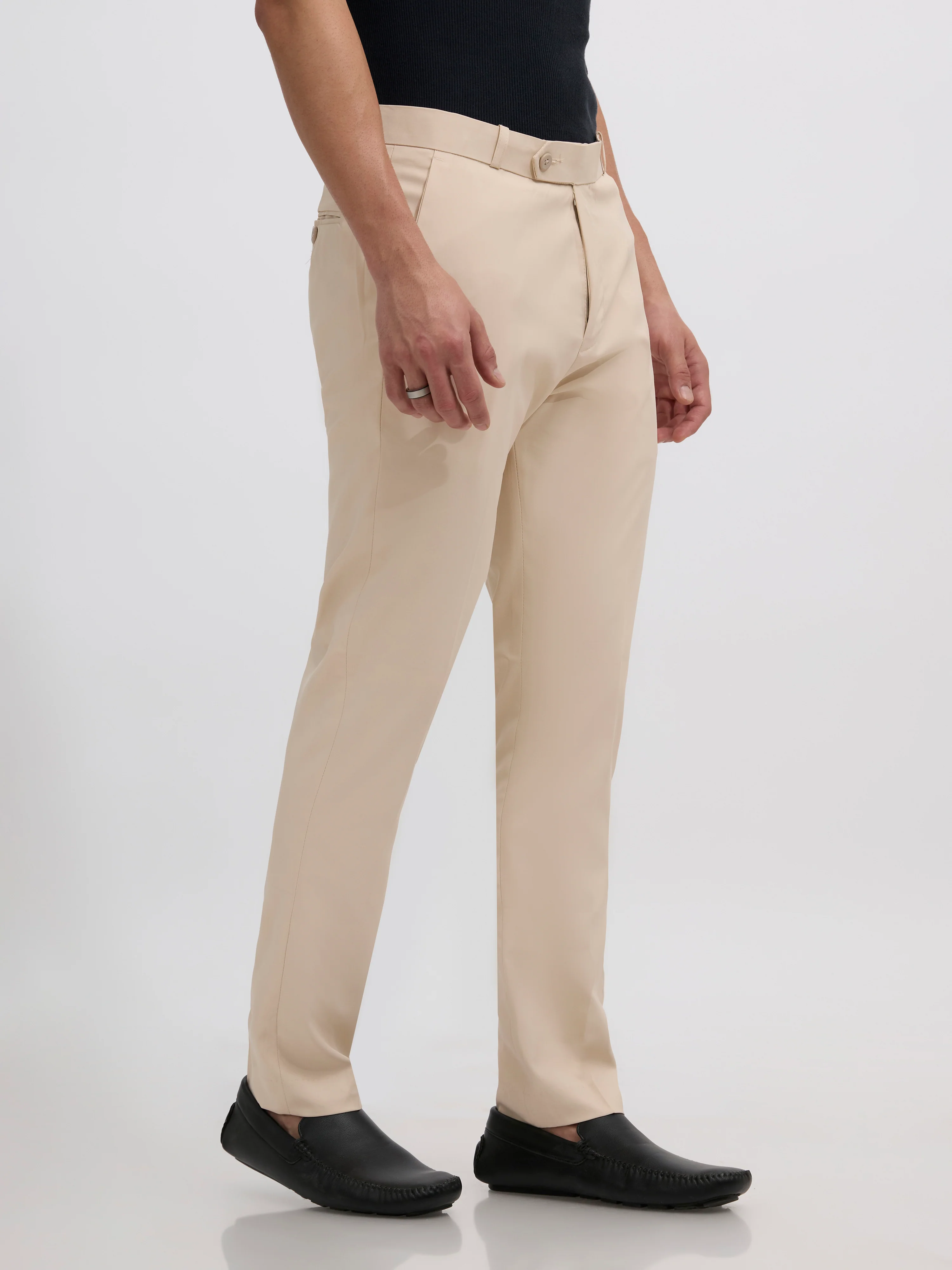 Falcon - Skinny fit Formal Pant - Sand Beige - Image 4