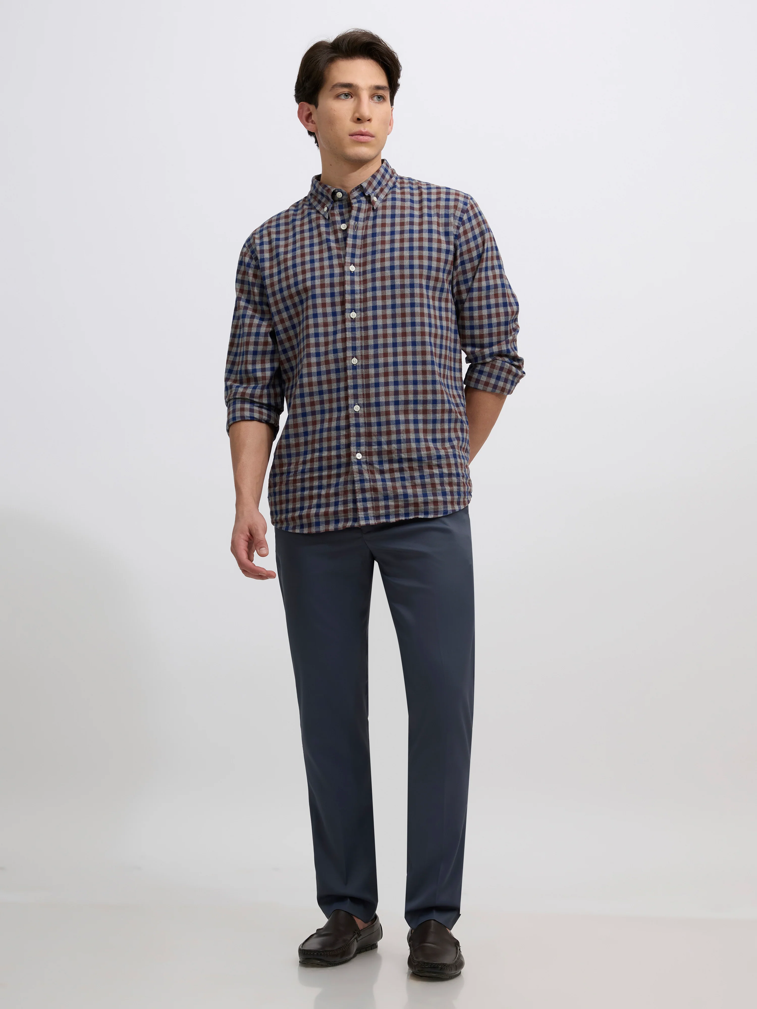 Falcon - Skinny fit Formal Pant - Cement Blue - Image 3