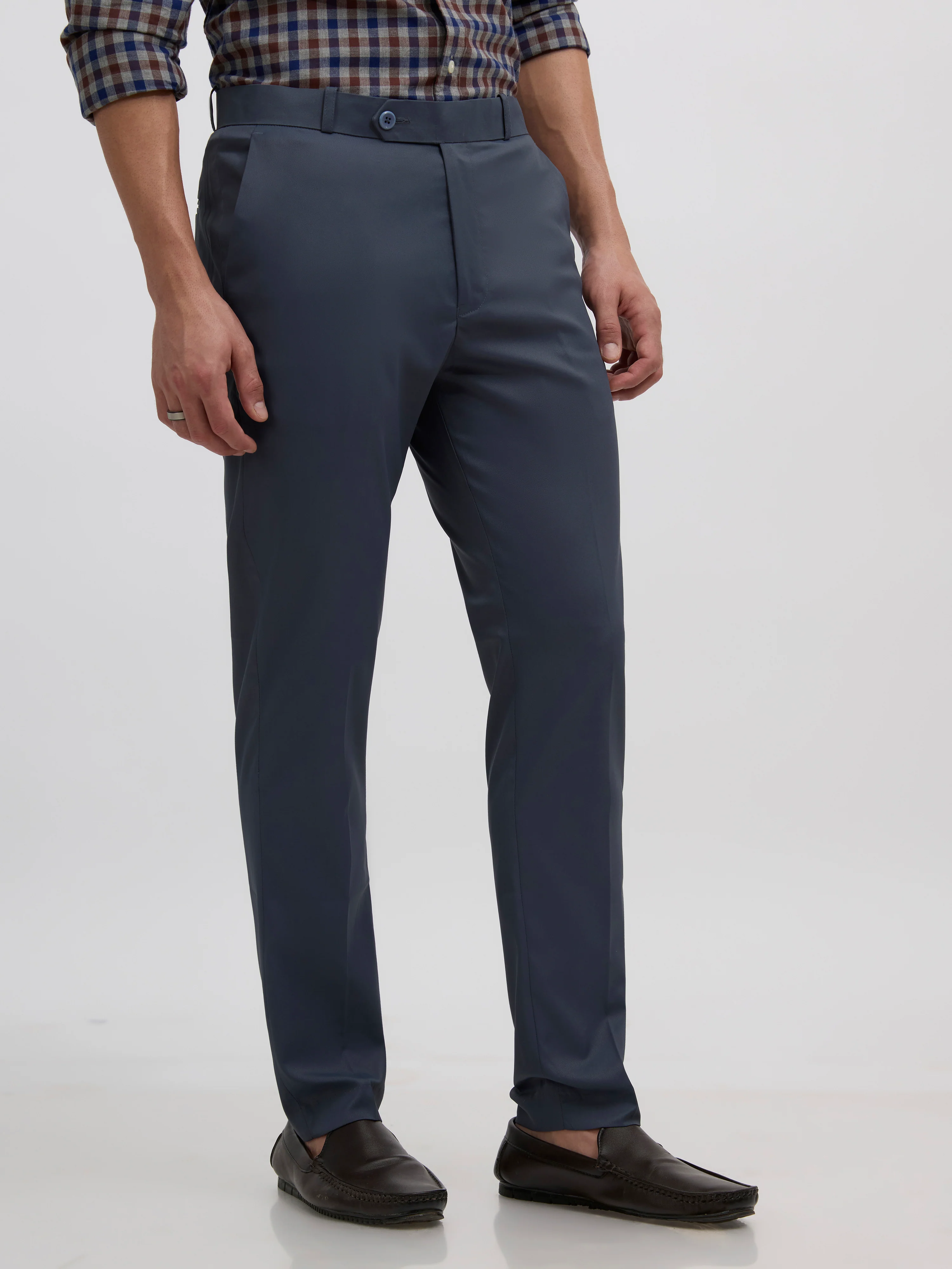 Falcon - Skinny fit Formal Pant - Cement Blue - Image 4